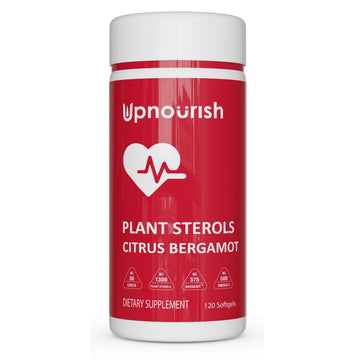 UpNourish Plant Sterols Citrus Bergamot Supplement for High Cholesterol with CoQ10, Omega 3, Olive Leaf, Turmeric Curcumin, Black Garlic and Niacin - 120 Softgels UpNourishAu supplements