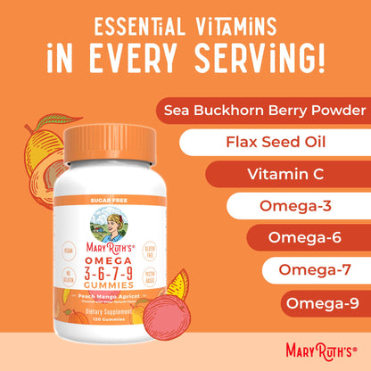 MaryRuth Organics Vegan Omega 3 6 7 9 Gummies | Up to 4 Month Supply | Omega 3 Supplement with Flaxseed Oil | Omega 3 Gummies MARYRUTH'SUS supplements