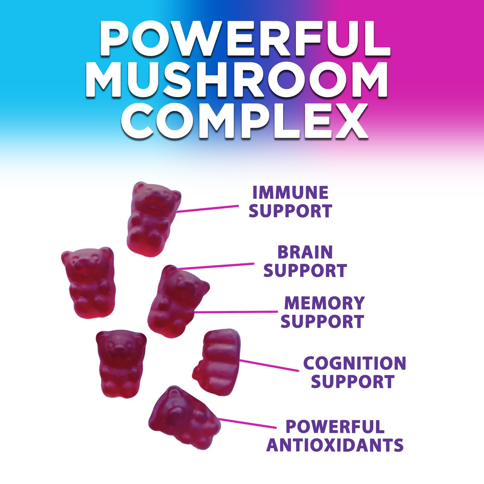 Mushroom Gummies Supplement 12 in 1 - High Grade Blend for Adults with Lions Mane, Reishi, Cordyceps, & Chaga Mushroom Complex Gummy, Memory & Immune Support & Nootropic Brain Supplements - 60 Gummies Nature's NutritionAu supplements