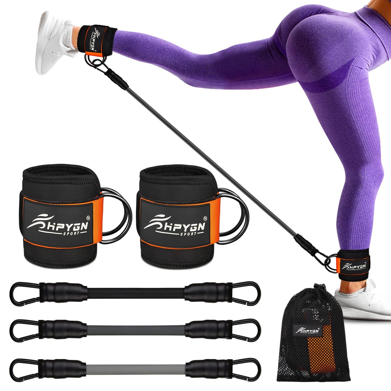 Ankle Resistance Bands with Cuffs for Leg and Glute Training - Exercise Equipment HPYGNAu supplements