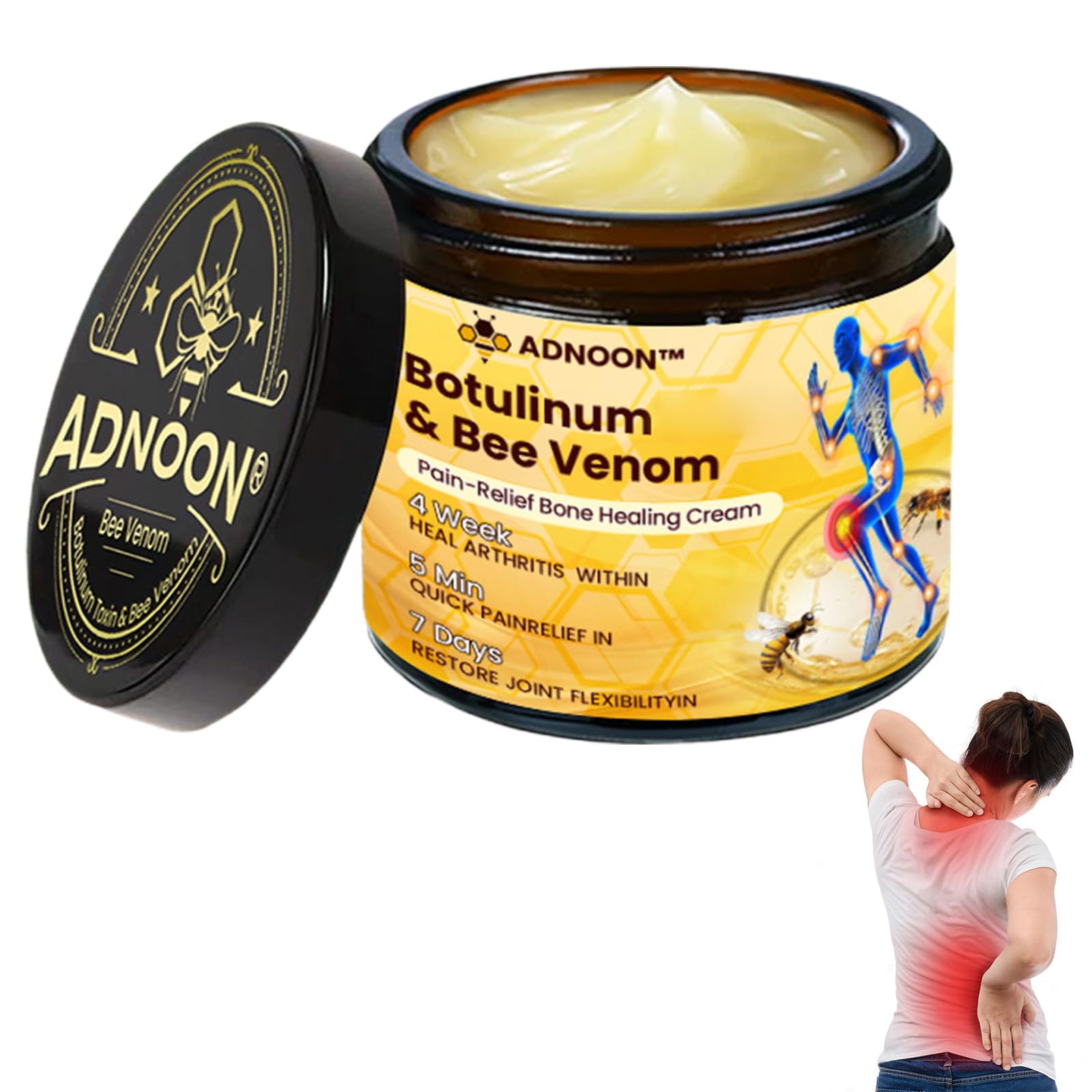 Luhaka Botulinum Toxin & Bee Venom Pain-Relief Bone Healing Cream,Bee Venom Cream,Effectively improve joint mobility (1PC) LuhakaAu supplements