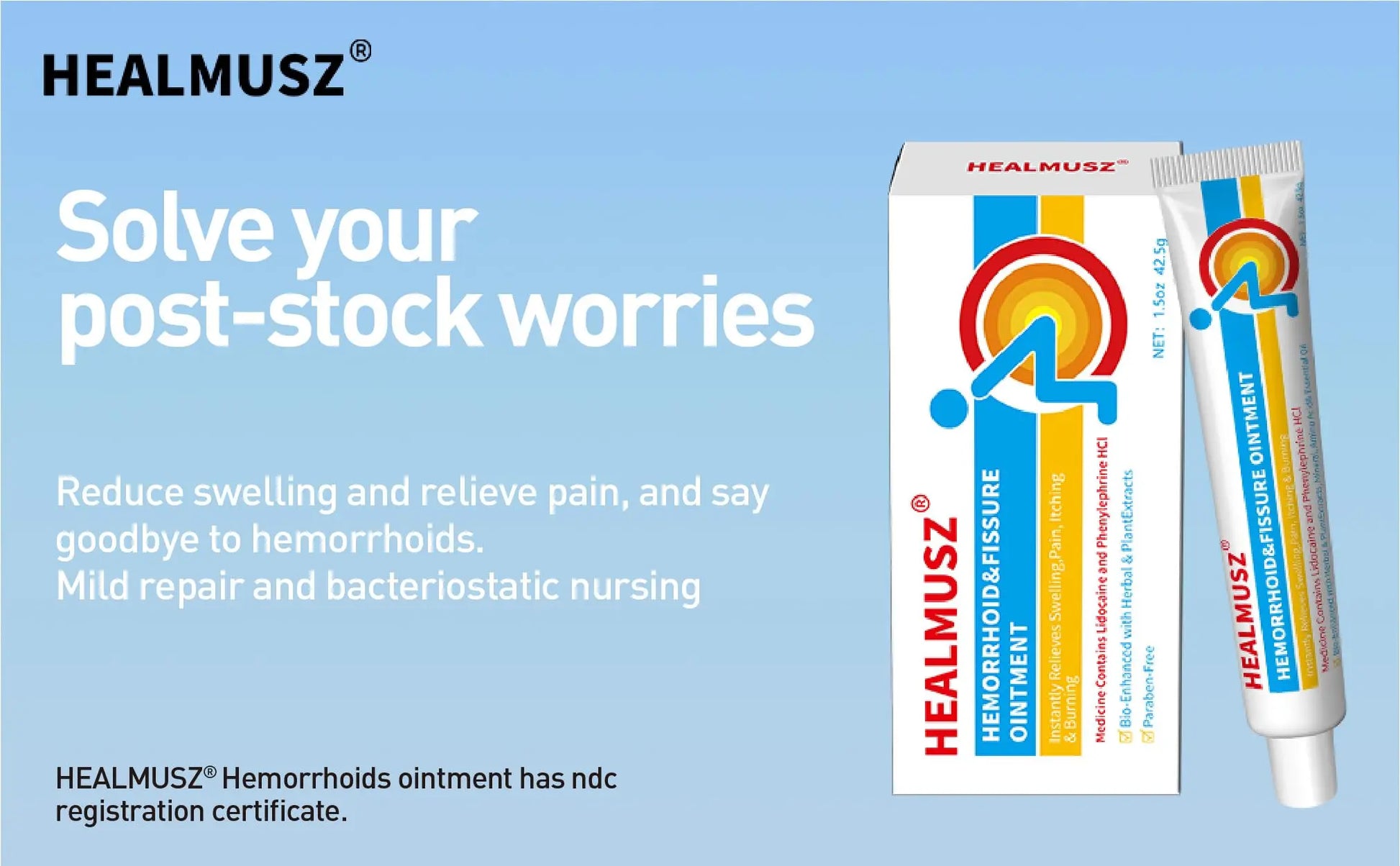 HEALMUSZ Hemorrhoid Fissure Ointment– Hemorrhoid Treatment and Hemorrhoid Cream with Lidocaine and Phenylephrine HCI for Fast Acting Relief of Pain, Swelling, Discomfort, and Itching(1.5 oz) HEALMUSZAu supplements