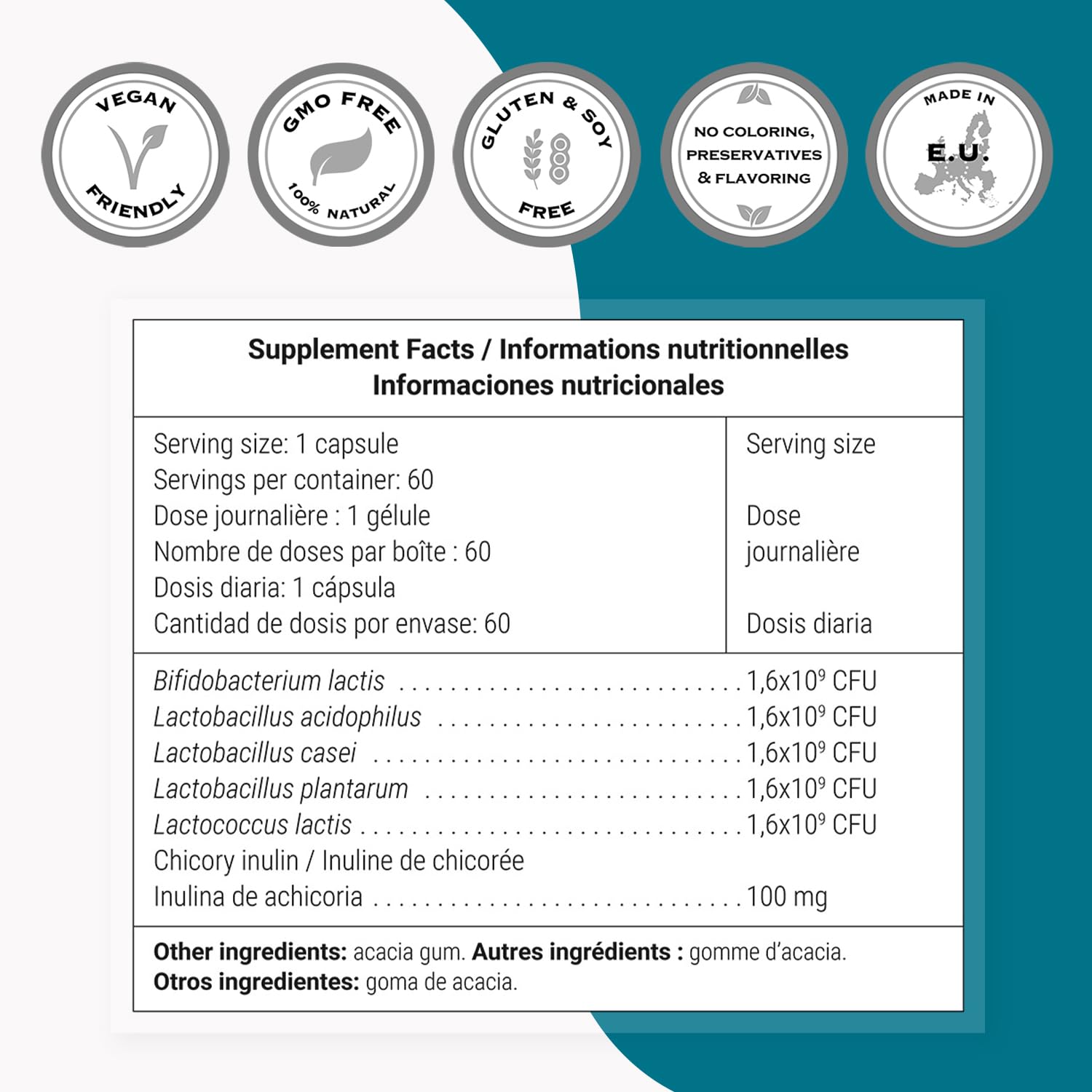 Supersmart - Probio Forte 8 Billion CFU per Capsule (Advanced Formula) - Daily Probiotics Supplement for Women & Men | Non-GMO & Gluten-Free - 60 DR Caps SupersmartAu supplements