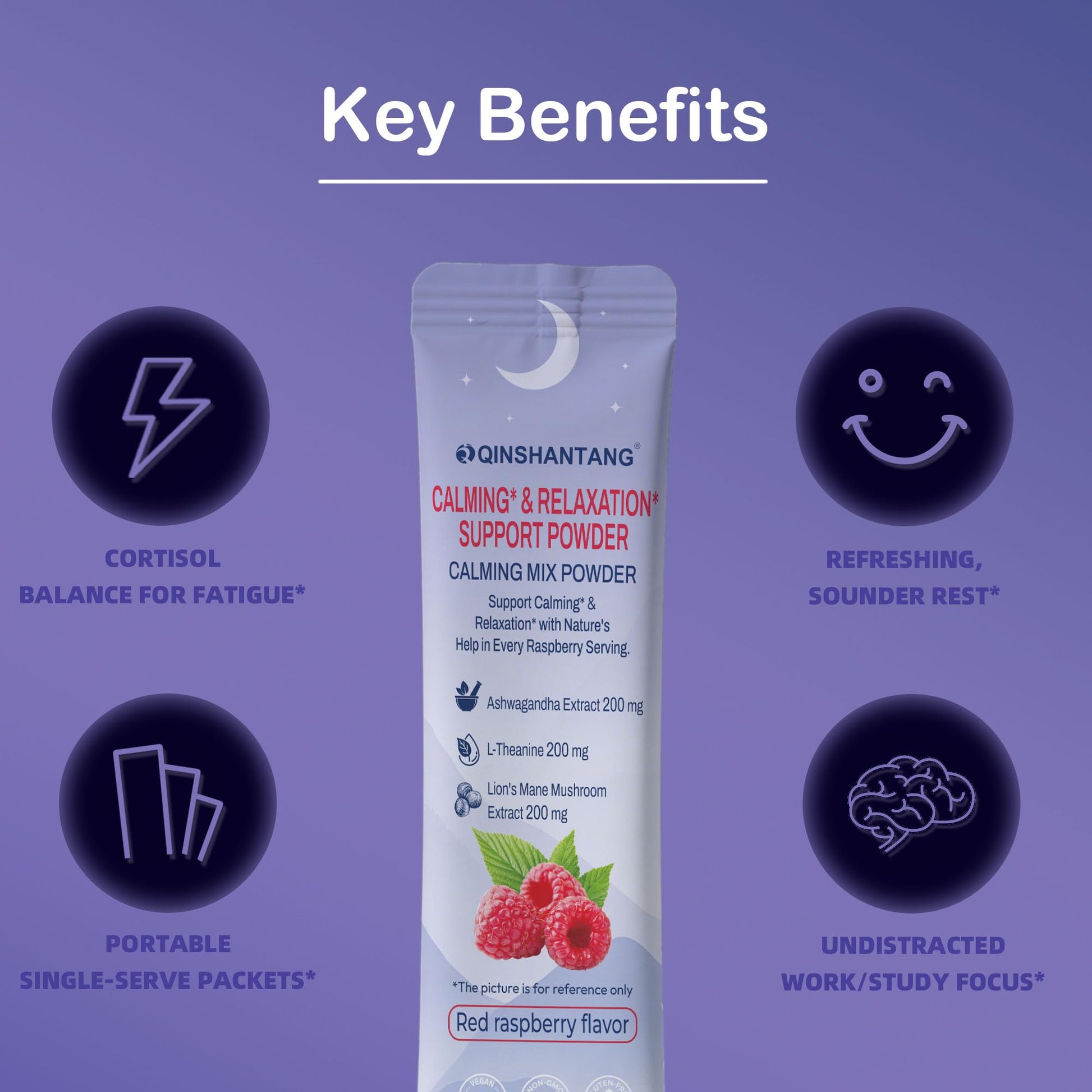 Super Cortisol Drink – Calm Magnesium Powder, L-Theanine, Lion’s Mane & Ashwagandha | Relaxation, Focus & Stress Balance for Women | Sugar-Free, On-The-Go | Red Raspberry Flavor, 25 Servings QIN SHAN TANGAu supplements