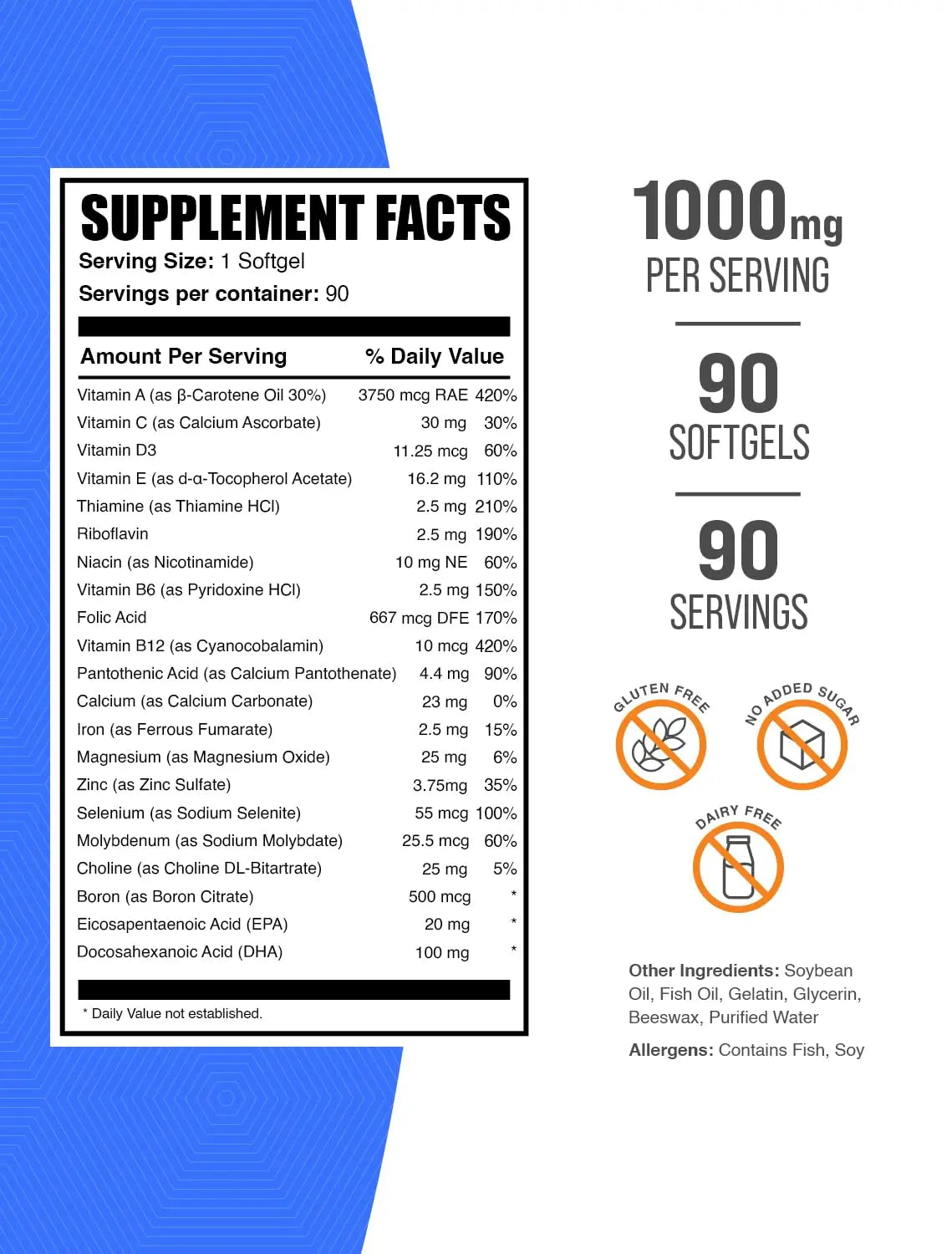 BulkSupplements.com Multivitamin for Men Softgels - Daily Multivitamin, Multimineral Supplement, with Fish Oil BulkSupplementsAu supplements