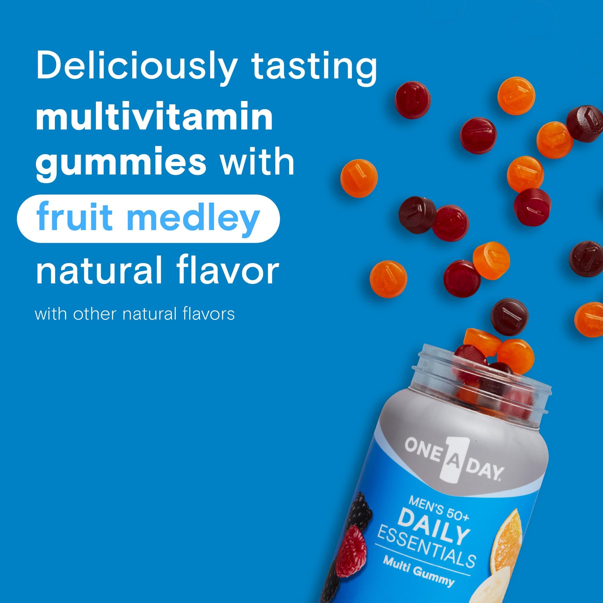 One A Day Men’s 50+ Daily Essentials Multivitamin Gummies, Multivitamin for Men Over 50, Fruit Medley Flavor, 120 Gummies ONE A DAYAu supplements