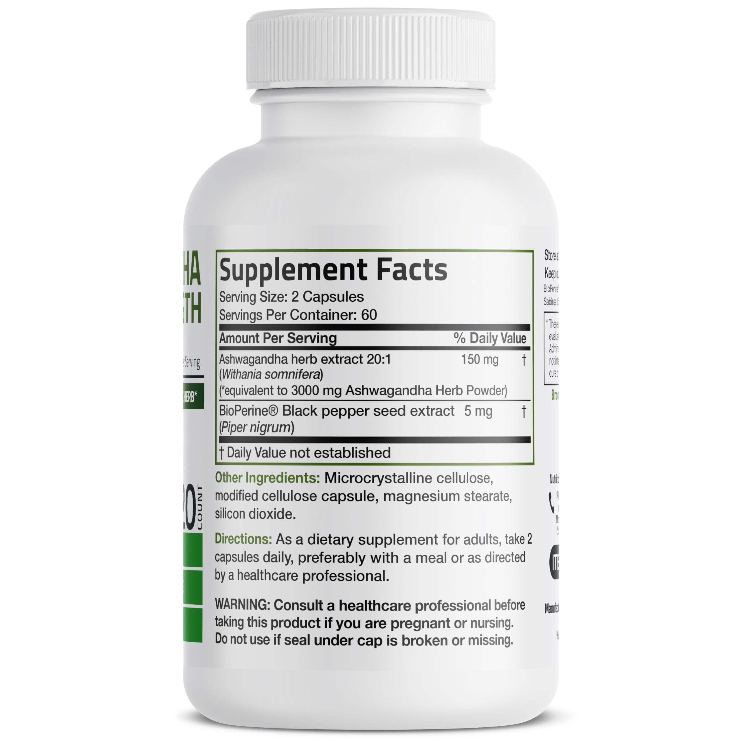 Bronson Ashwagandha Extra Strength Stress & Mood Support with BioPerine BronsonAu supplements