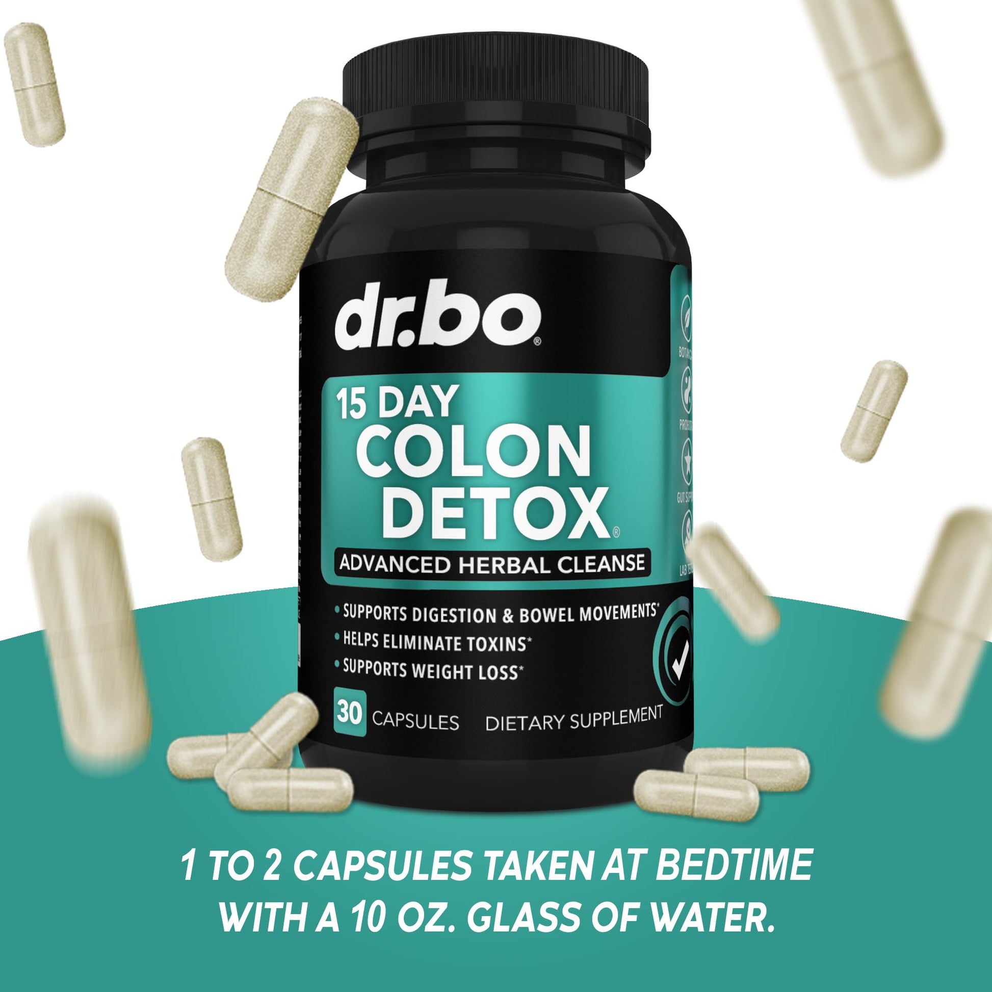 Colon Cleanser Detox for Weight Flush - 15 Day Intestinal Cleanse Pills & Probiotic - Fast Natural Laxative for Constipation Relief - Bowel Movement Supplements for Stomach Bloating, Gut Loss Support DR. BOAu supplements
