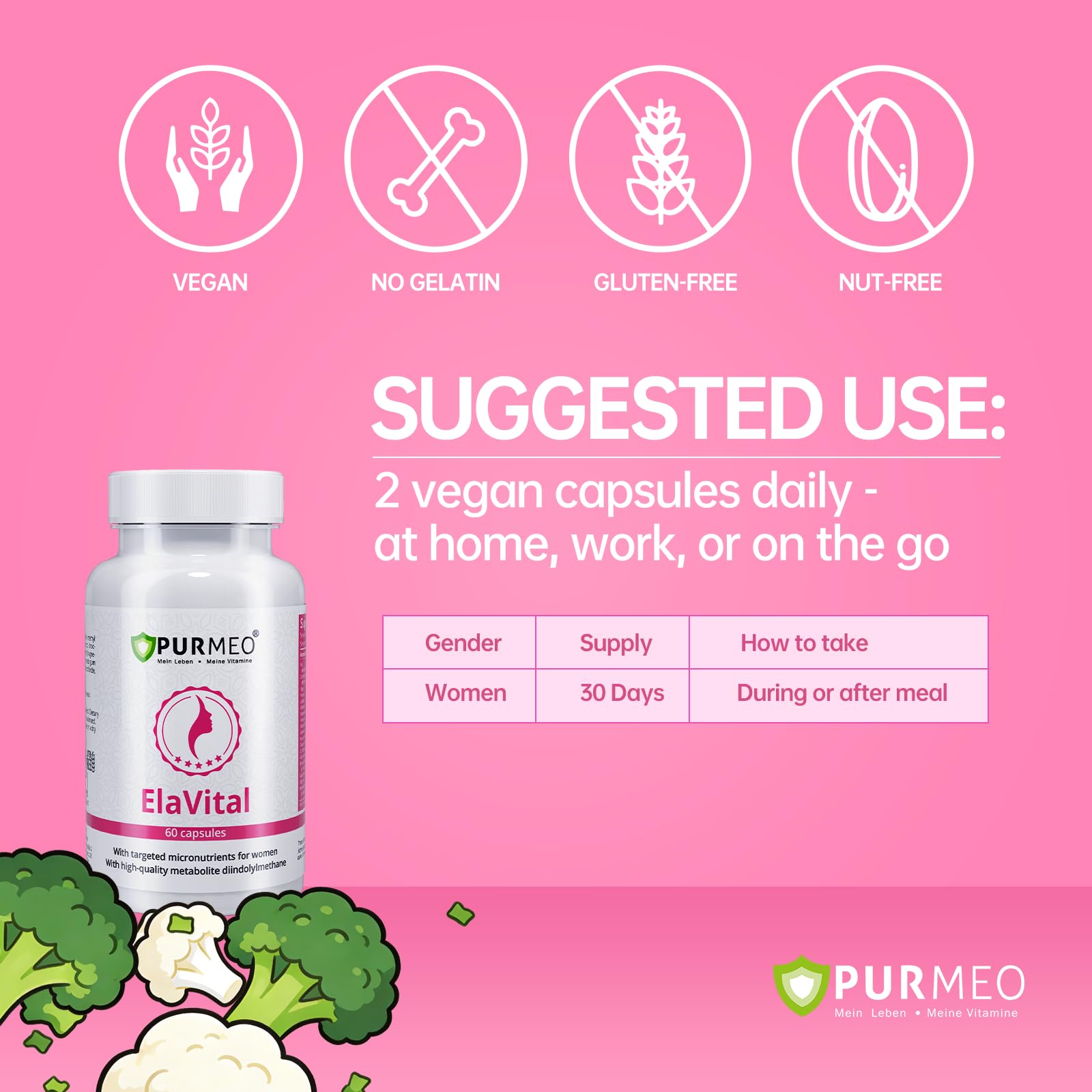 purmeo DIM Supplement for Women, Patented Formula Diindolylmethane Support Estrogen Hormone Balance & Breast Health, Non-GMO, 60ct Vegan Capsules purmeoAu supplements