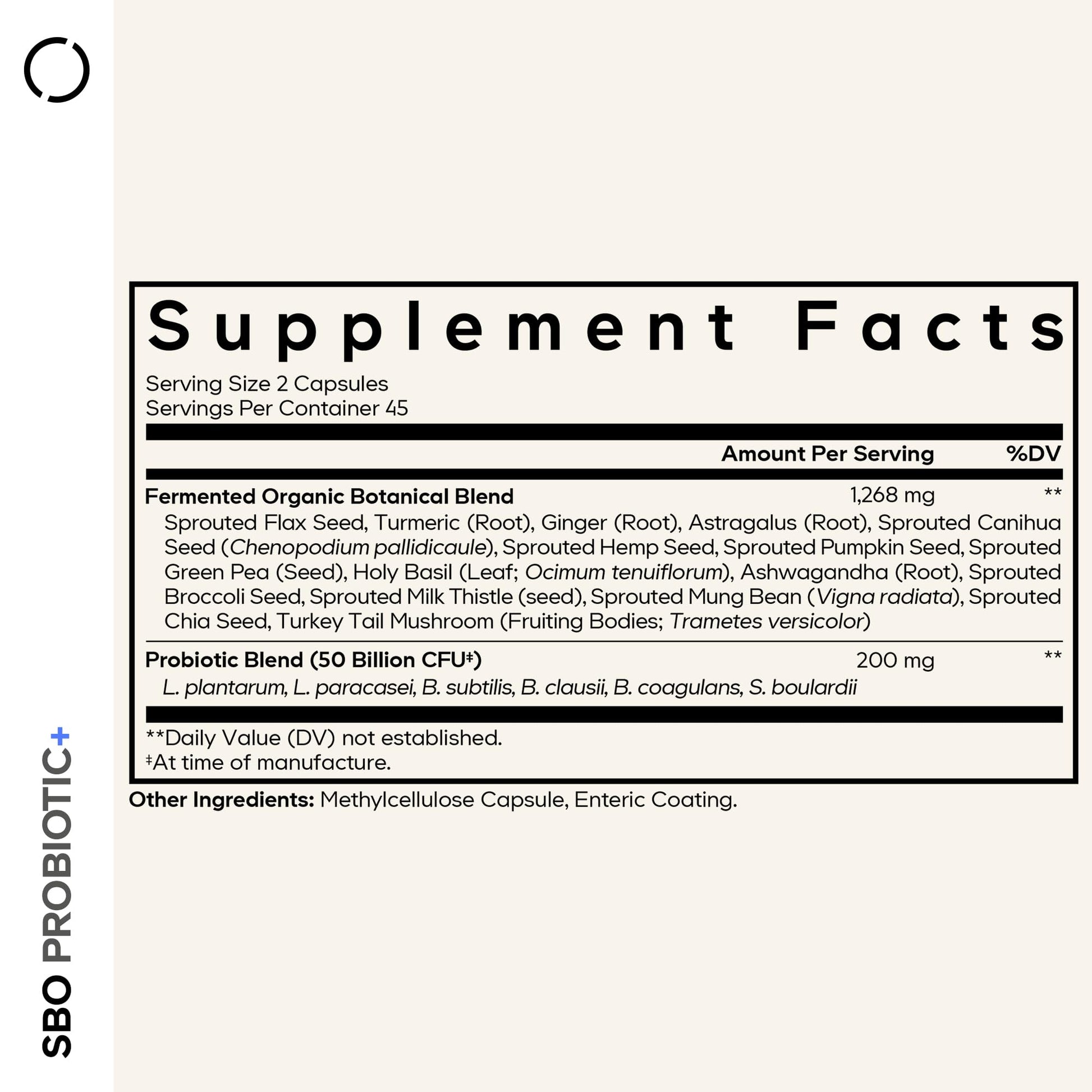 Codeage SBO Probiotics, 50 Billion CFUs Per Serving, Multi Strain Soil Based Organisms Blend and Organic Fermented Botanical Blend, Shelf-Stable, 90 Capsules CodeageAu supplements