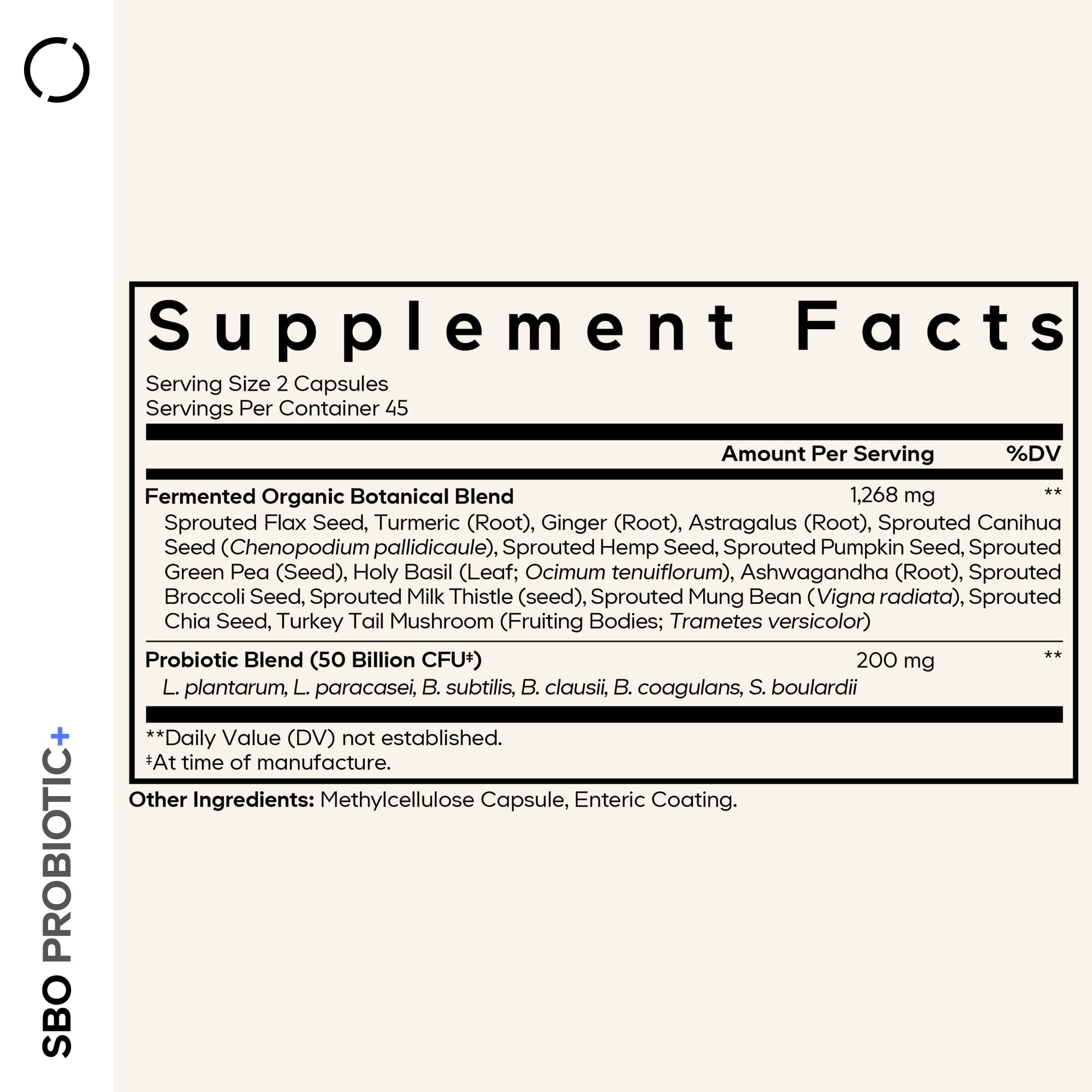 Codeage SBO Probiotics, 50 Billion CFUs Per Serving, Multi Strain Soil Based Organisms Blend and Organic Fermented Botanical Blend, Shelf-Stable, 90 Capsules CodeageAu supplements