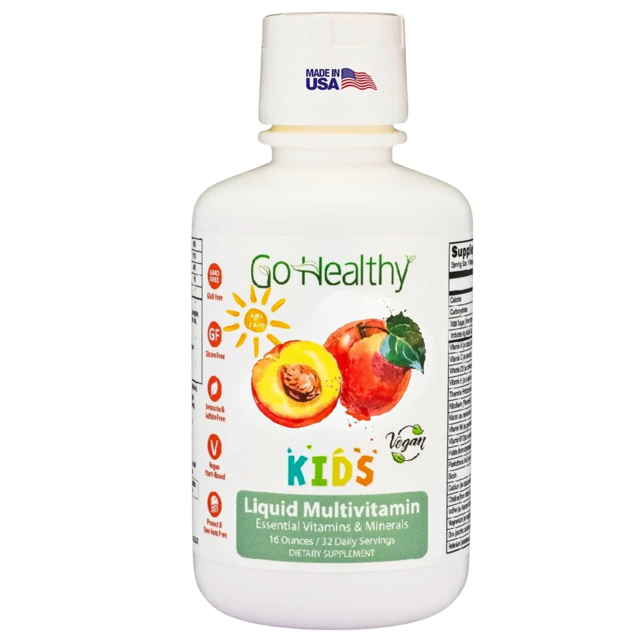 Go Healthy Kids Liquid Multivitamin | Immune Support | Kid Liquid Multivitamins | High Absorption | Vegan Vitamins | Kids Vitamins Multivitamin Go Healthy NaturalAu supplements