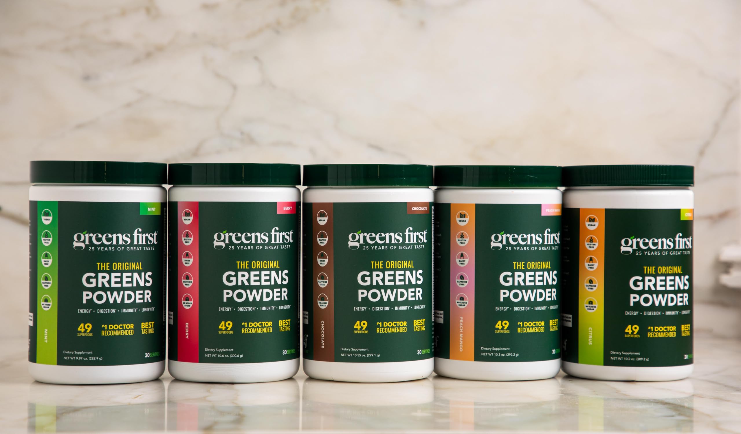 Greens First Original Greens Powder - 49 Superfoods - Organic Fruits & Veggies - Prebiotics, Probiotics & Digestive Enzymes - Antioxidant Smoothie - Dairy Free, Vegan & Non-GMO (Mint, 30 Servings) Greens FirstAu supplements