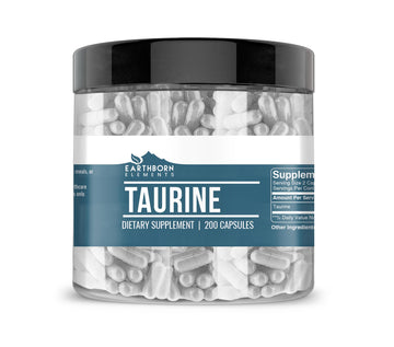 Earthborn Elements Taurine, 200 Capsules, Pure & Undiluted, No Additives Earthborn ElementsAu supplements
