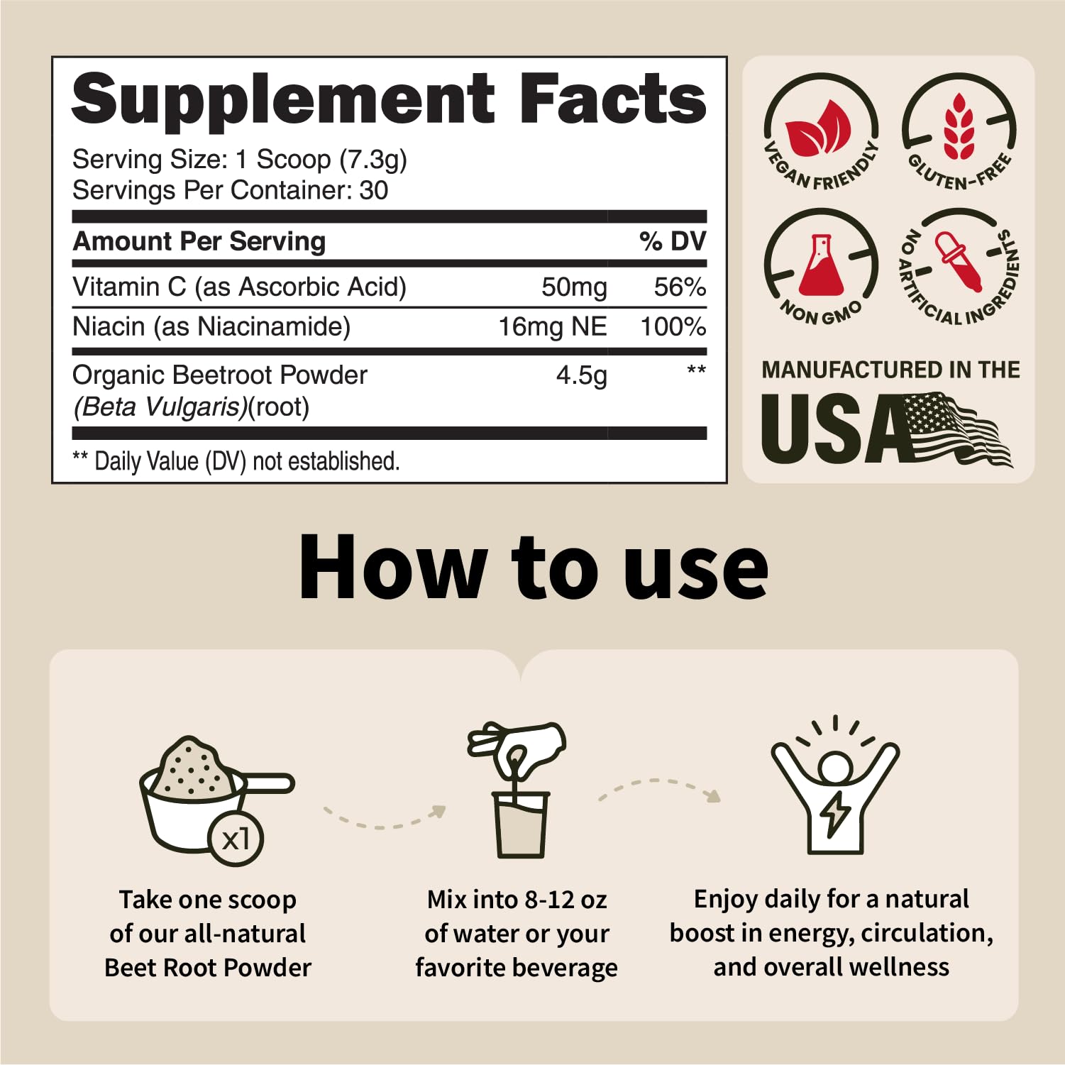 SPORTFOOD Beet Root Powder with Niacinamide & Vitamin C - Superfood for Circulation, Energy, & Stamina | Vegan, Non-GMO, Nitric Oxide Boost for Pre-Workout & Heart Health | Mixed Berry Flavor | 7.7oz Sport FoodAu supplements