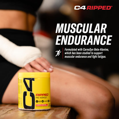Cellucor C4 Ripped Pre Workout Powder Raspberry Lemonade | Creatine Free + Sugar Free CellucorUS supplements