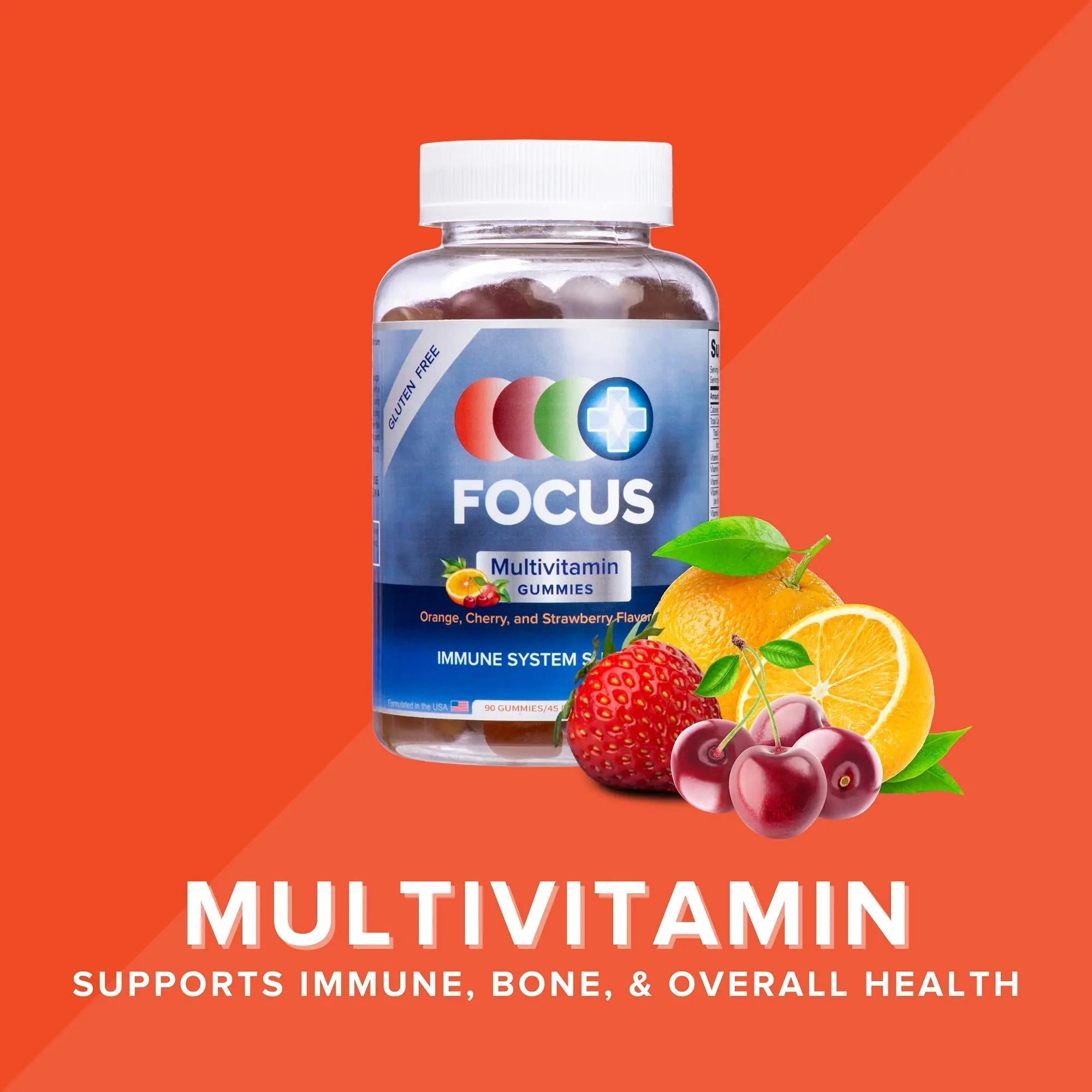 Focus Multivitamin Gummies | Flavored Vitamin Supplement | Boost Energy Levels | Support Overall Health | Daily Dietary Vitamin | Focus Vision SupplementsAu supplements