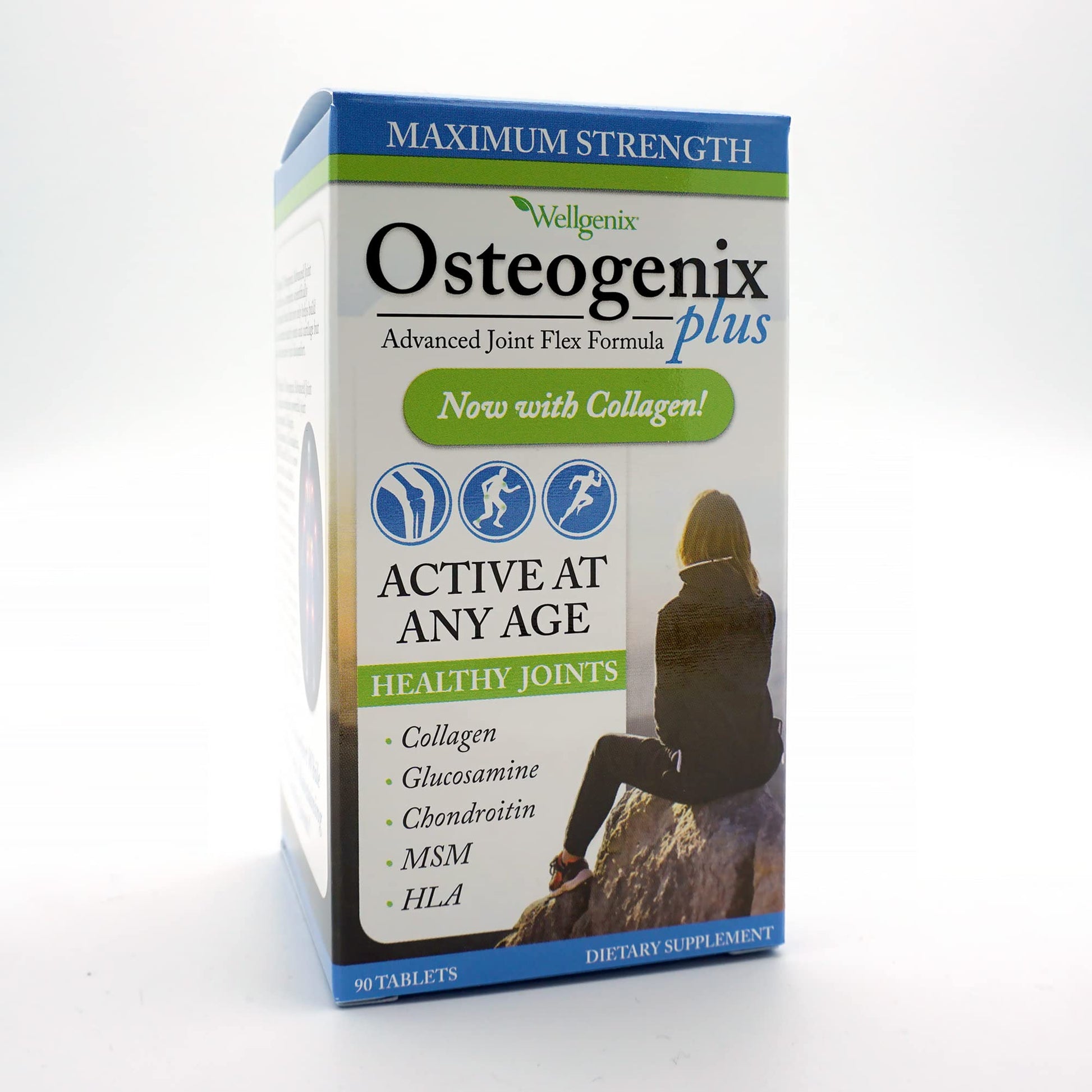 Wellgenix Osteogenix Advanced Joint Flex Formula (90 Ct) - Knee Supplement with Collagen II, Glucosamine, Chondroitin, MSM & HLA - Lubrication & Discomfort Support Tablets for Men & Women WellgenixAu supplements