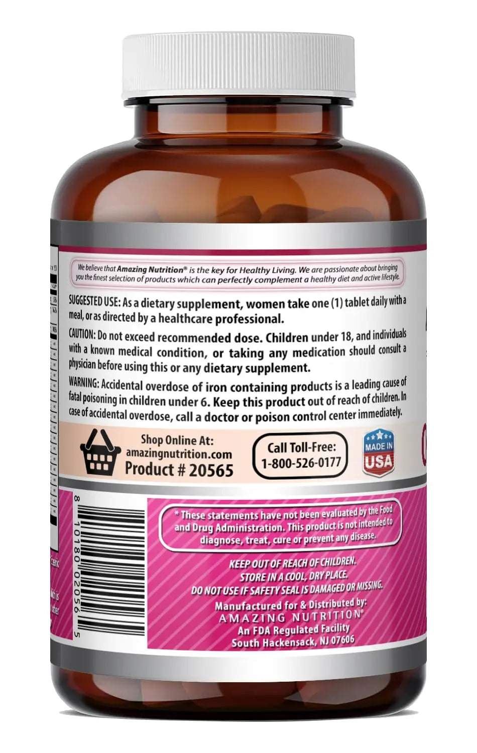 Amazing Formulas Women's One Multivitamin | Food Based | 150 Tablets, 5 Month Supply | Complete Blend of 40 Vitamins, Minerals & Probiotics Supplements | Non-GMO | Gluten-Free | Made in USA Amazing Nutritionnz supplements