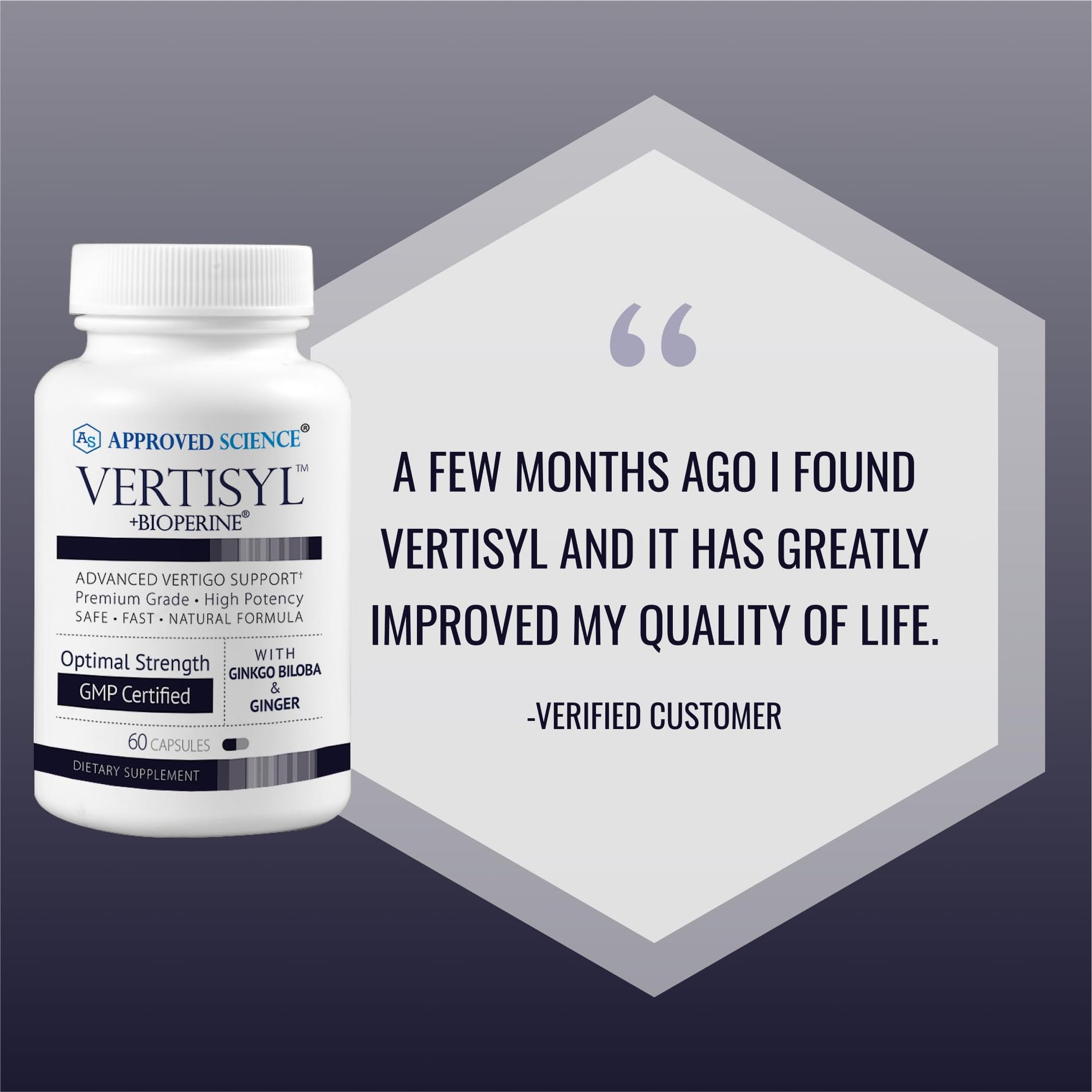 Approved Science VertiSyl - Ginkgo Biloba, Ginger, Vitamin D3, BioPerine - 60 Capsules - 1 Month Supply Approved ScienceAu supplements