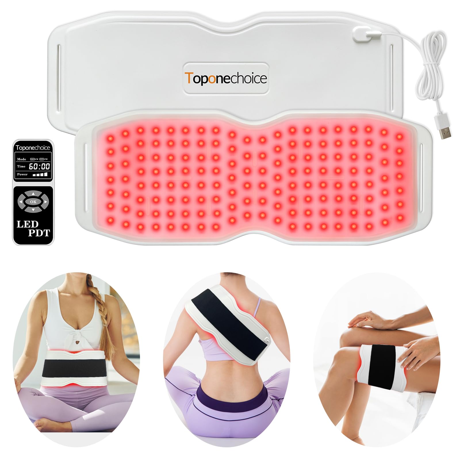 Toponechoice Red Light Therapy Belt, 450pcs 660nm 850nm 940nm, Infrared Light Therapy ToponechoiceAu supplements