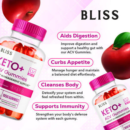 5 Pack - Bliss Keto ACV Gummies Advanced Weight Loss, Bliss ACV Active Gummies LIVORKAUS supplements