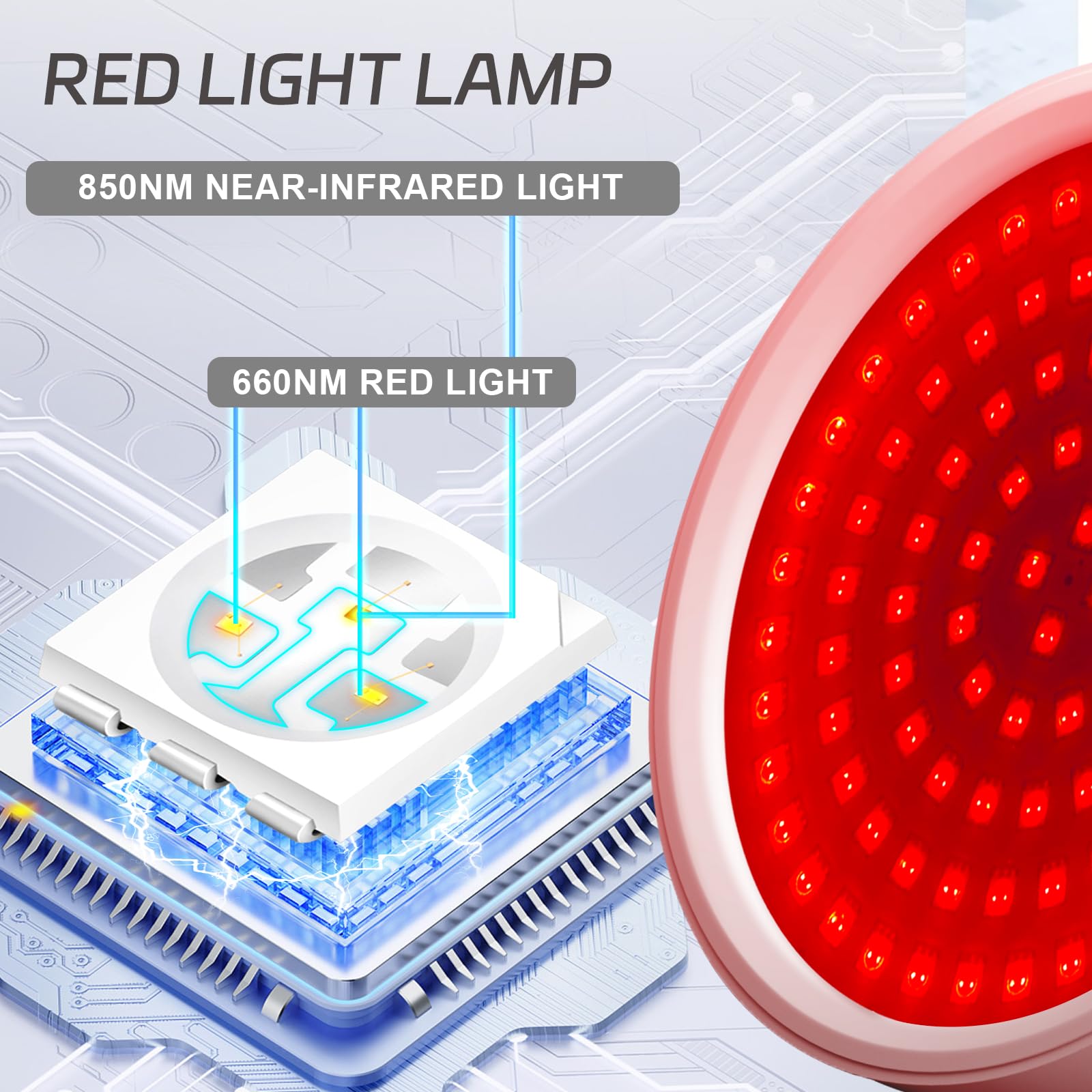 Red Light Lamp with Base, 660nm Red Light & 850nm Near Infrared Red Light Lamp with Timer DevowellteAu supplements