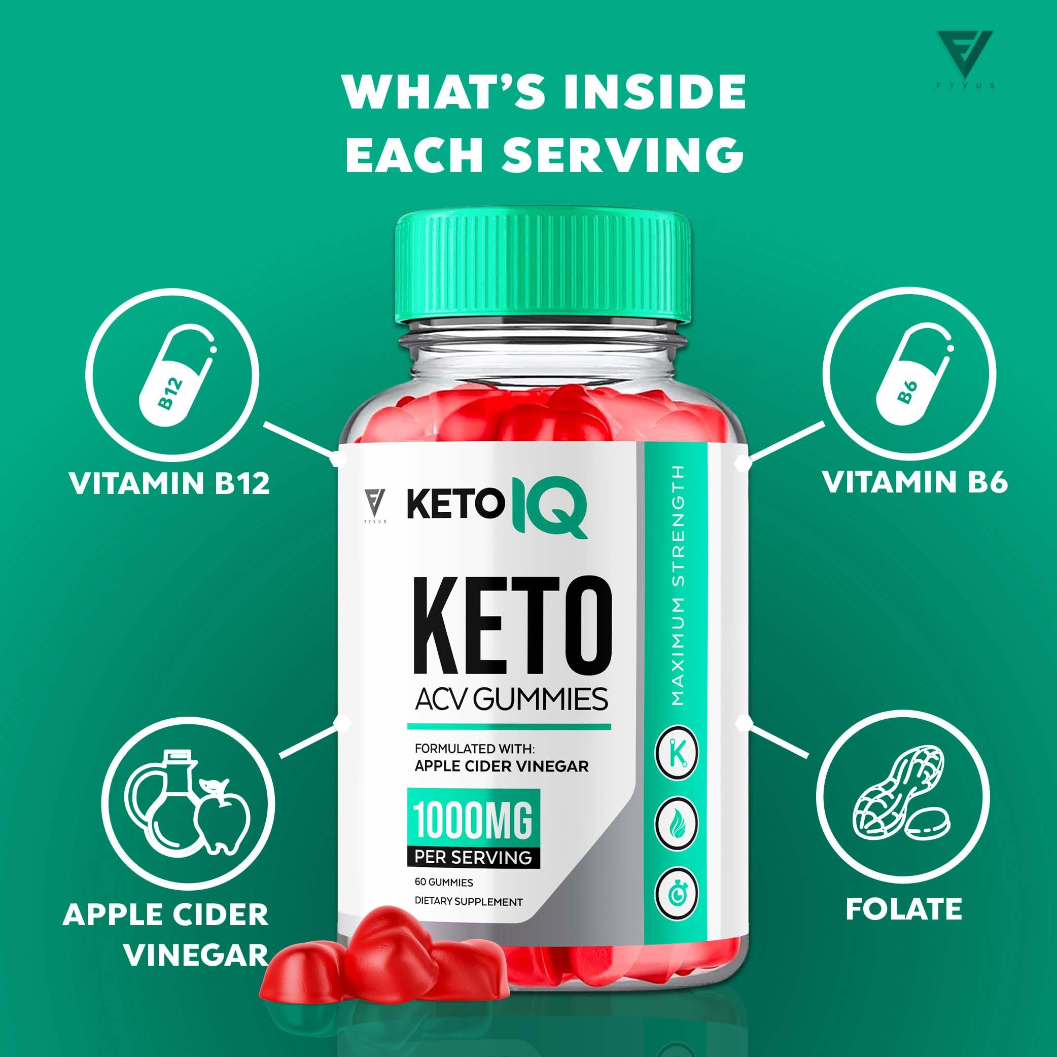 (3 Pack) Keto IQ KetoIQ Keto ACV Gummies, Keto IQ ACV Gummies Advanced Weight Loss FyvusUS supplements