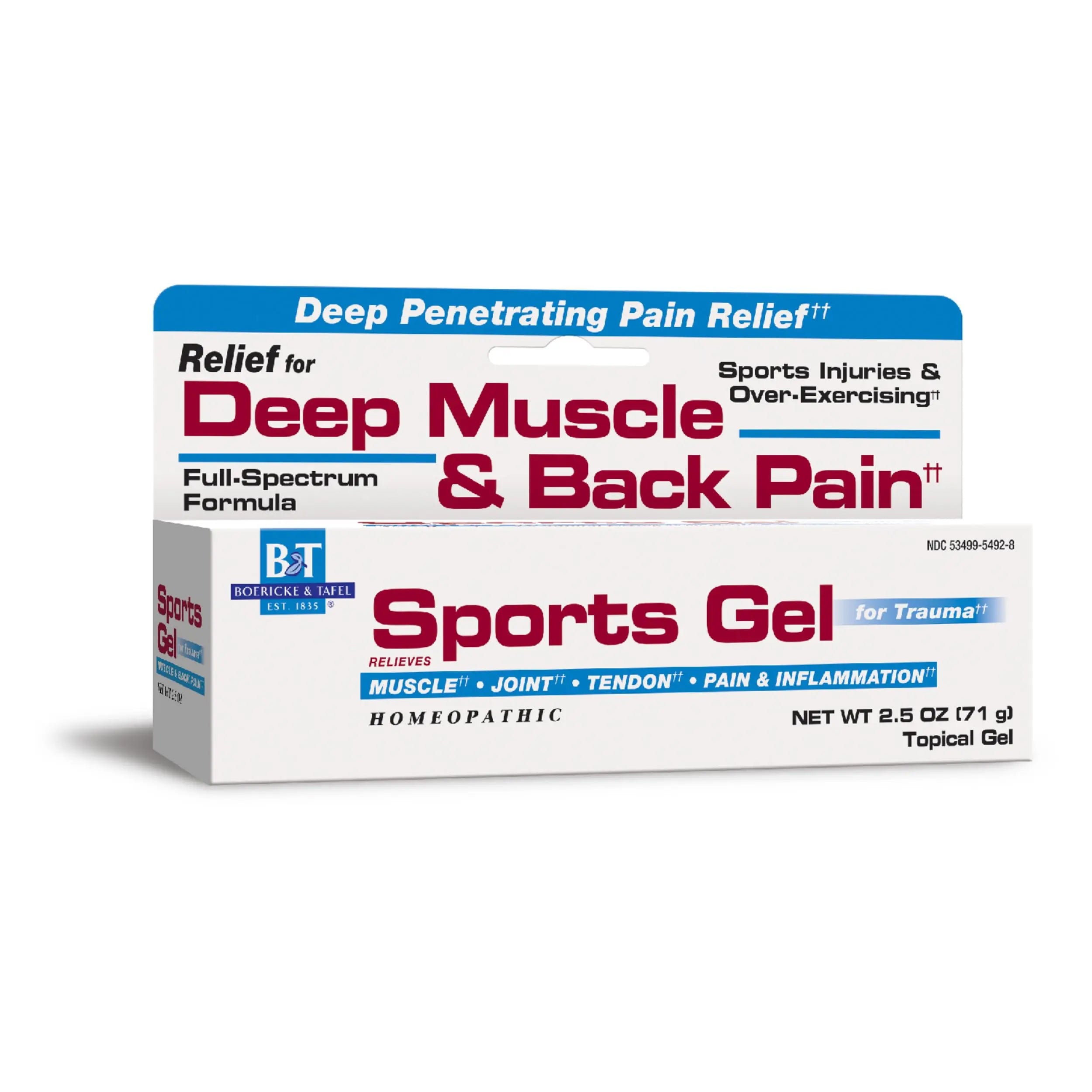 Nature's Way Boericke & Tafel Sports Gel, Relief for Deep Muscle, Joint, Tendon, & Back Pain and Inflammation, Homeopathic, 2.5 oz Nature's WayAu supplements