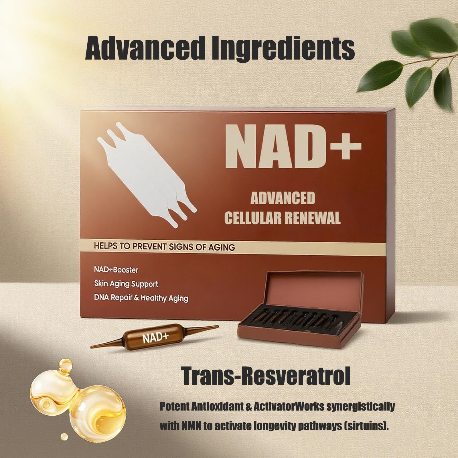 NAD+ Advanced Cellular Renewal Supplement 1200mg - Skin Anti-Aging & Energy Boost Support - 10 Vials CKPCKPAu supplements