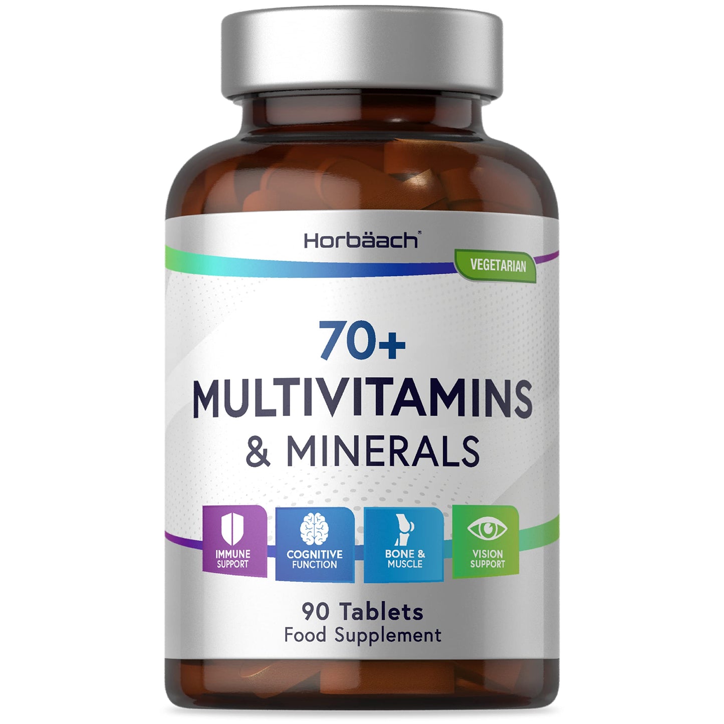 Multivitamin 70 Plus Tablets | 90 Count | with Essential Vitamins and Minerals | for Men and HorbäachUS supplements