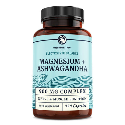 Magnesium Ashwagandha | Calming Magnesium Supplement for Adults | Relax, Rest Nobi NutritionUS supplements