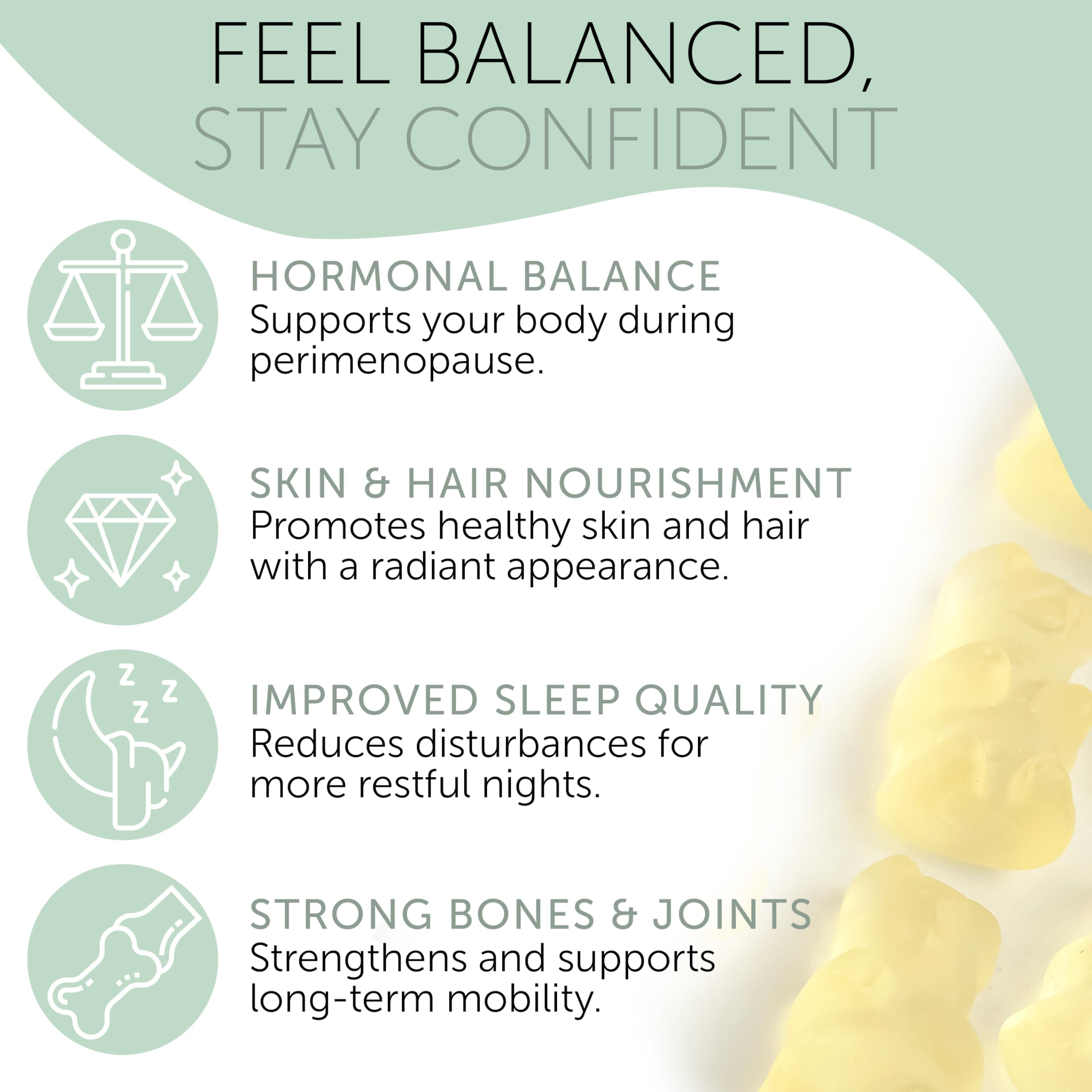 Perimenopause Supplements Women | Premenopausal Gummy Vitamins | Relief for Hormonal Balance & Mood Swings | Supports Menstrual Cycle Regulation | 60 Vegan Gummies Terramed Just Think ComfortAu supplements