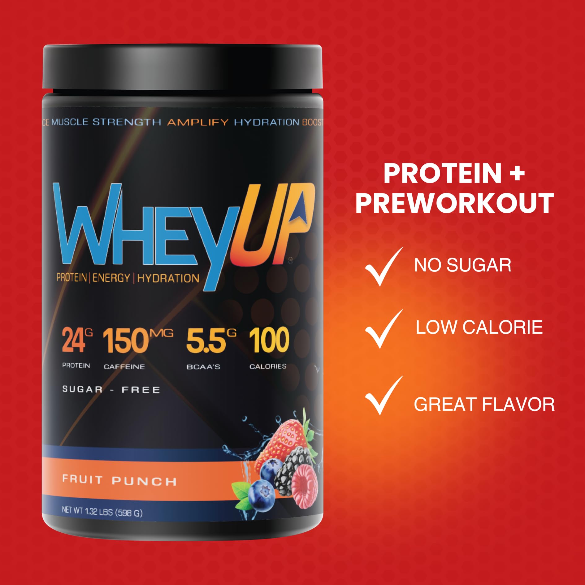 WheyUP Clear Whey Isolate Protein Powder, Blue Raspberry - 150mg Caffeine - 20 Servings WheyUPUS supplements
