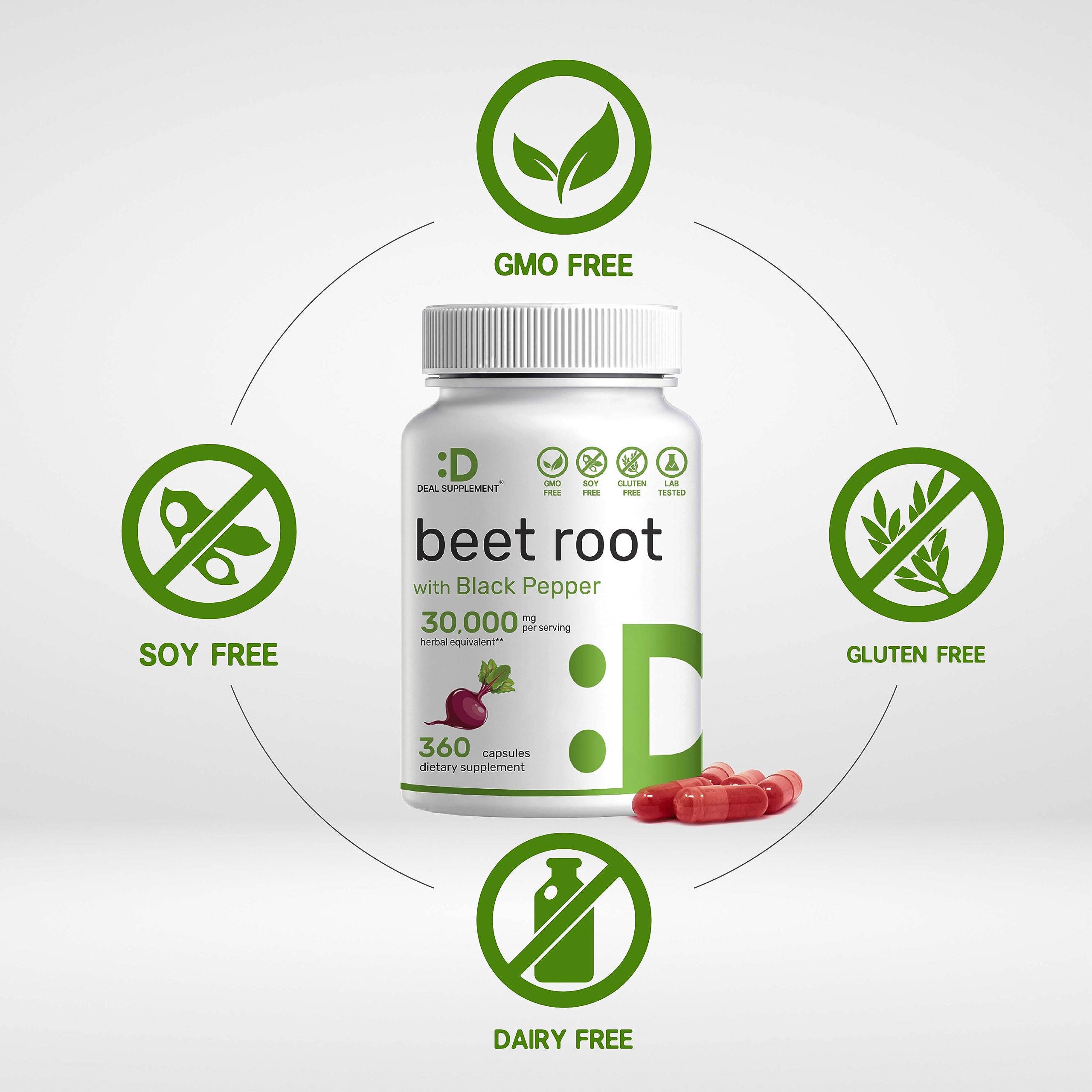 Two Pack Beet Root Capsules 30000mg Per Serving, 720 Counts | with Black Pepper Extract Eagleshine VitaminsAu supplements