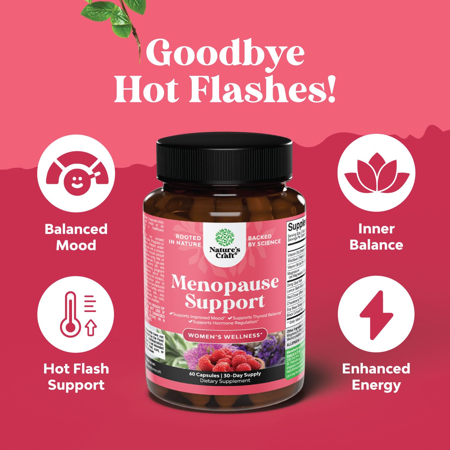 Complete Herbal Menopause Supplement for Women - Multibenefit Menopause Relief Hormone Balance Natures CraftAu supplements