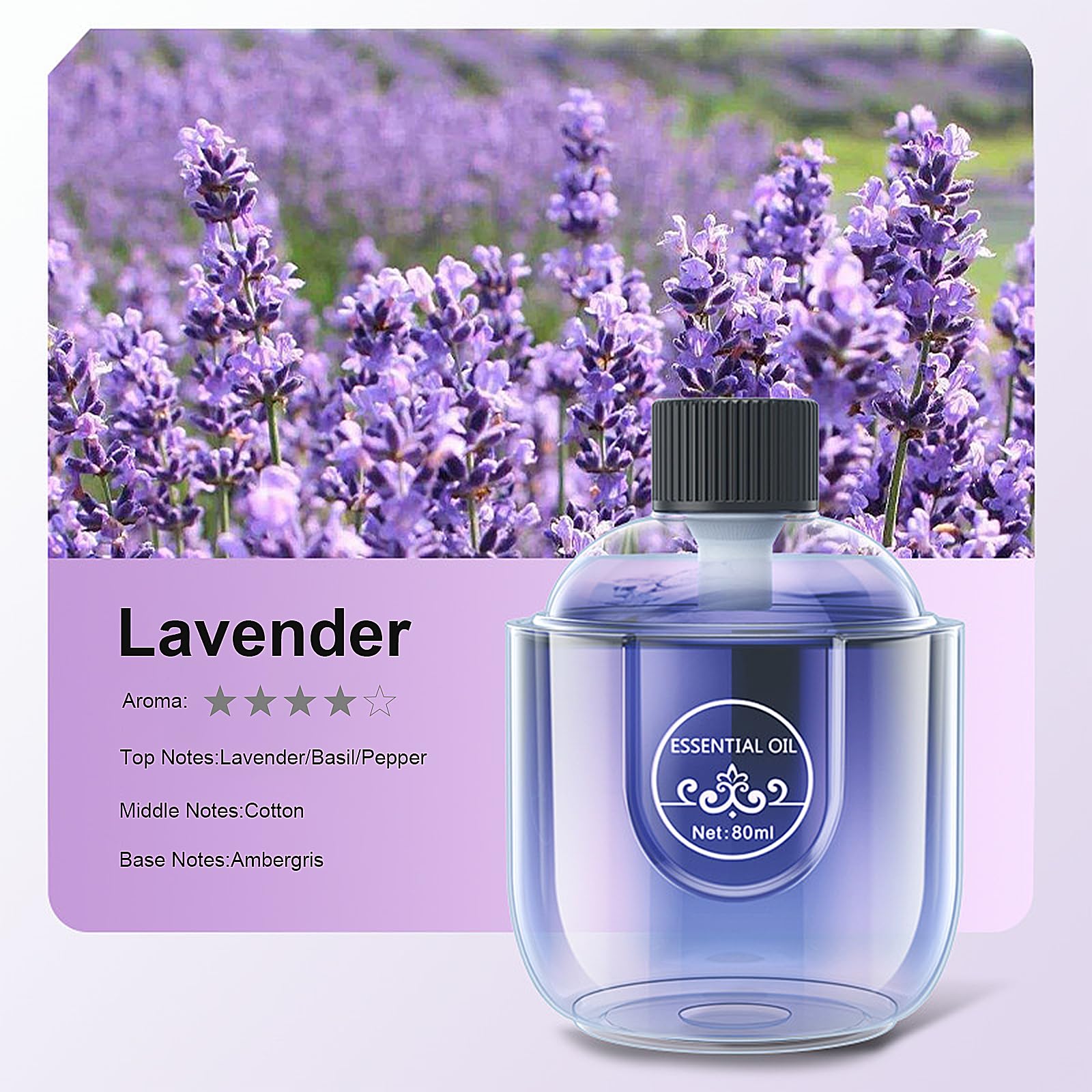 Mini Essential Oil Diffuser, Ultrasonic Mist Air Fresheners for Home with 80 ml Lavender Essential Oils DIUFJAGAu supplements