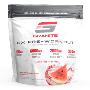 Granite GX Pre-Workout Supplement (Watermelon) Advanced Formula for Pump, Focus Granite SupplementsAu supplements