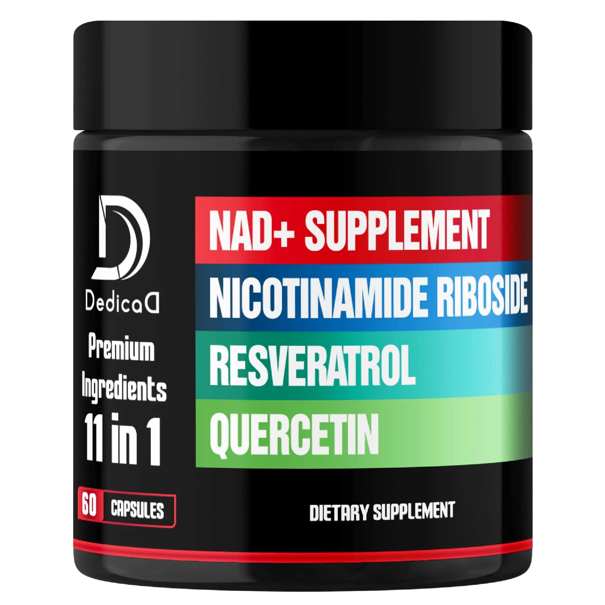 DEDICAD 11in1 NAD Supplement with Nicotinamide Riboside, Quercetin, Resveratrol and 8 More - 2 Month Supply DEDICADAu supplements