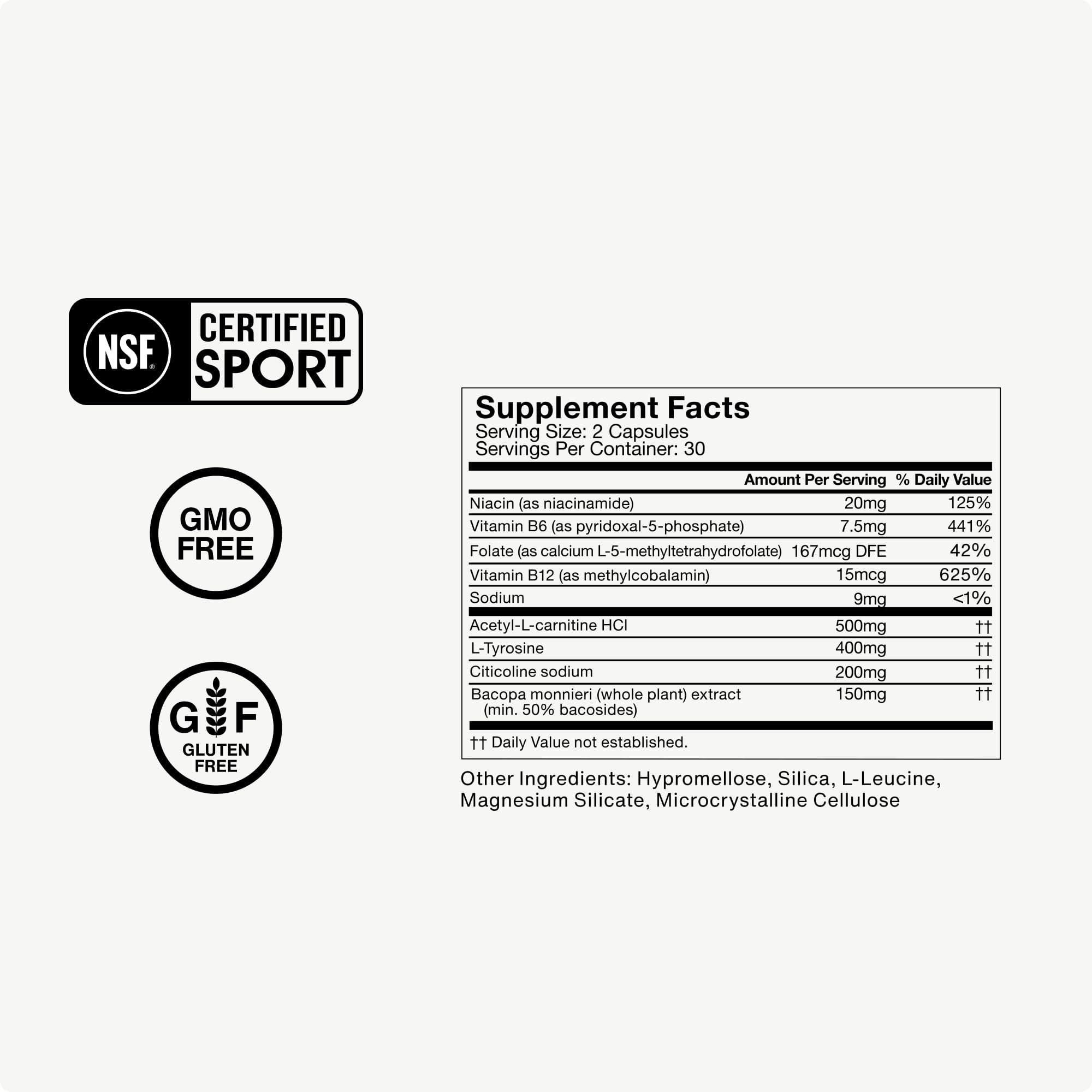 Momentous Brain Drive Nootropic Supplement - Brain Supplement for Memory & Focus Support - NSF Certified for Sport - GMO- & Gluten-Free - 30 Servings MomentousAu supplements