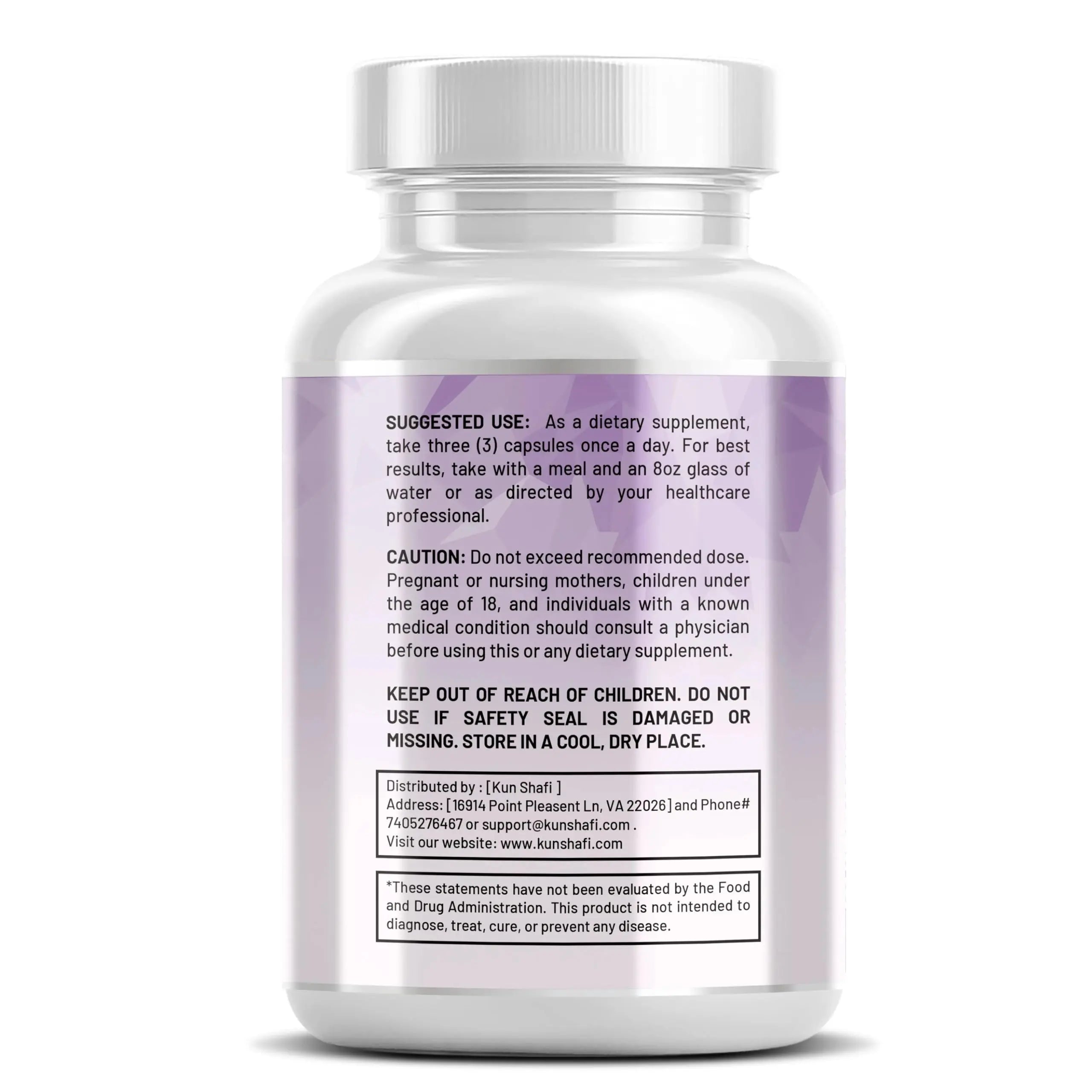 Kun Shafi Magnesium Complex with Magnesium Glycinate Malate, L-Threonate, Taurate, Orotate, Zinc,Aspartate, Copper Manganese & Vitamin D3 B6 Complex - 1Pack Kun Shafinz supplements