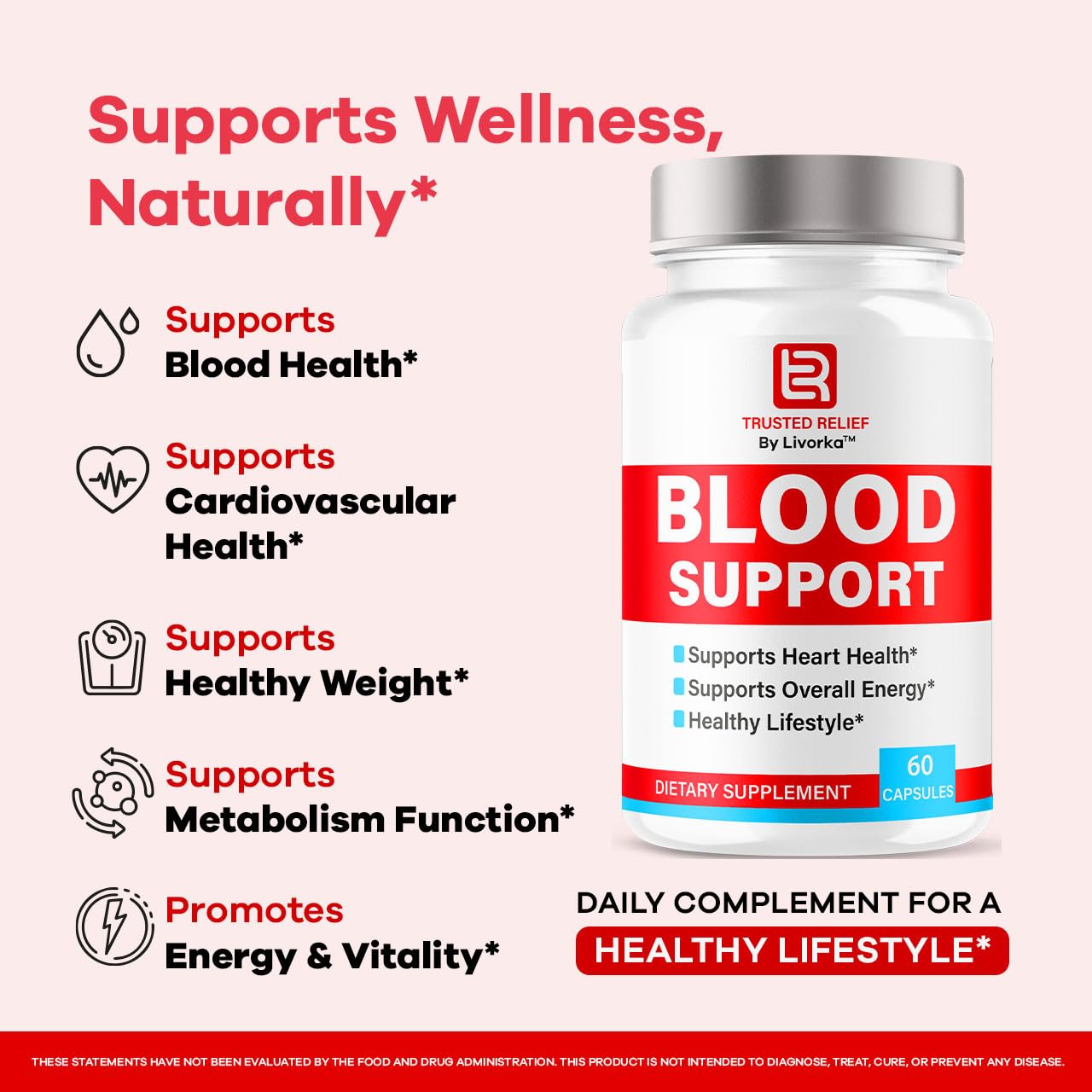 Trusted Relief Blood Support Capsules - Official TrustedRelief Blood Support Vitamin Pills, Natural Trusted Relief Advanced Premium Formula Wellness & Overal Health, 60 Capsules for 1 Month LIVORKAAu supplements