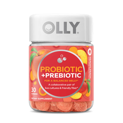 OLLY Probiotic + Prebiotic Gummy, Digestive Support and Gut Health, 500 Million CFUs, Fiber, Adult Chewable Supplement OLLYUS supplements