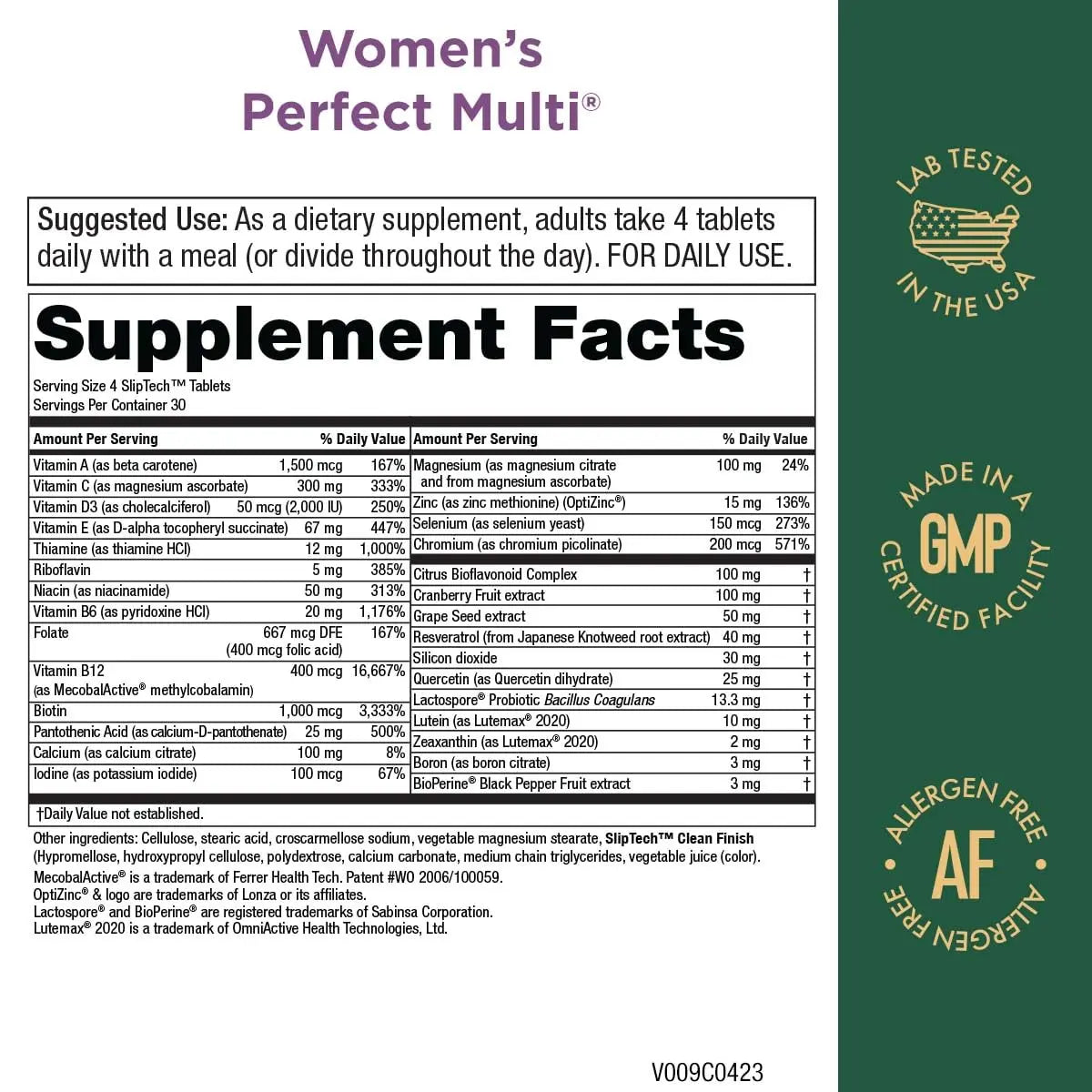 Purity Products Women’s Perfect Multi Balanced Multivitamin - Supports Urinary Tract Health, Immune, Bone + Muscle, Hair, Skin, Nails Purity ProductsAu supplements