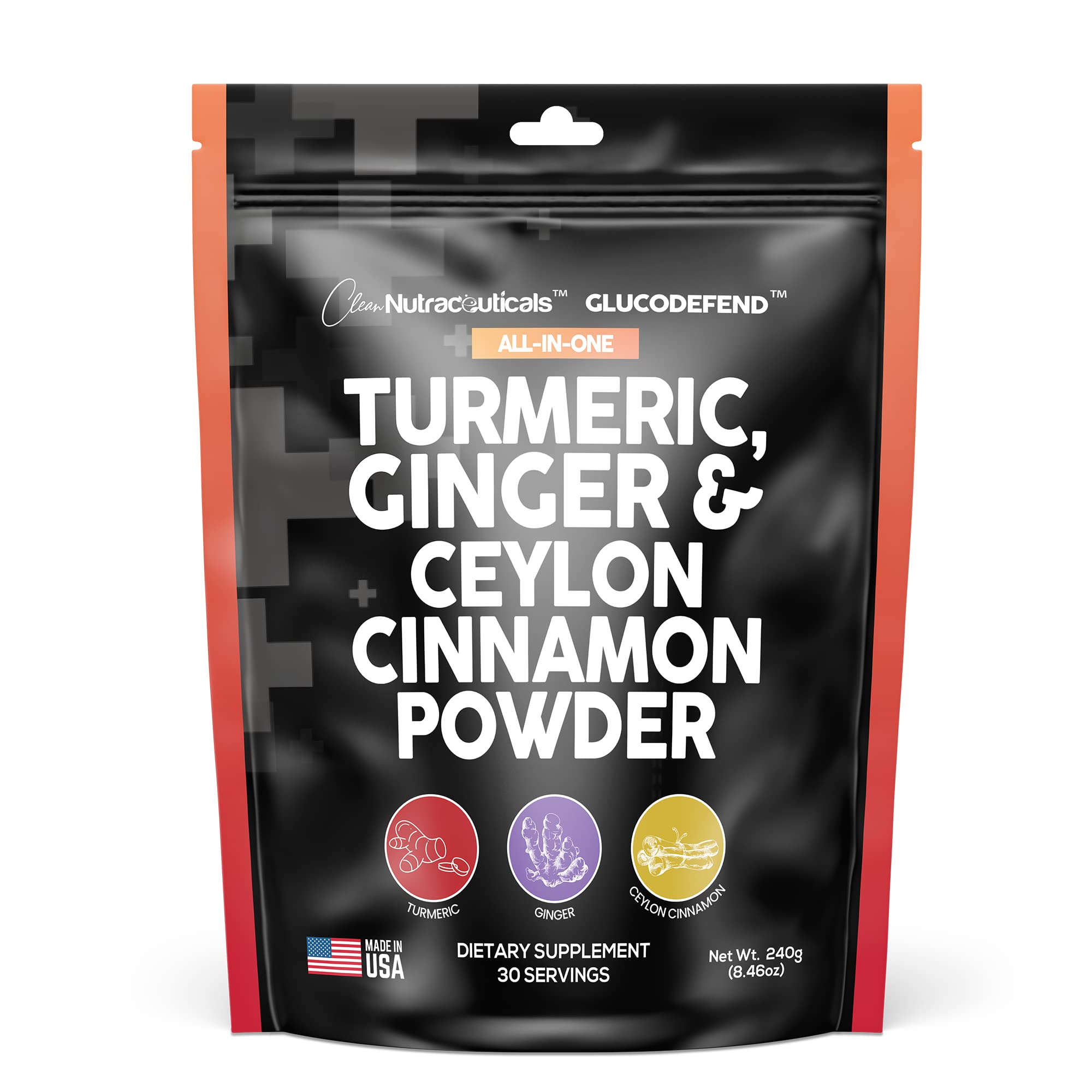 3in1 Turmeric Curcumin Ginger Root & Ceylon Cinnamon Powder Suppleme Clean NutraceuticalsUS supplements
