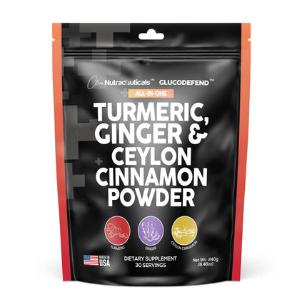 3in1 Turmeric Curcumin Ginger Root & Ceylon Cinnamon Powder Suppleme Clean NutraceuticalsUS supplements