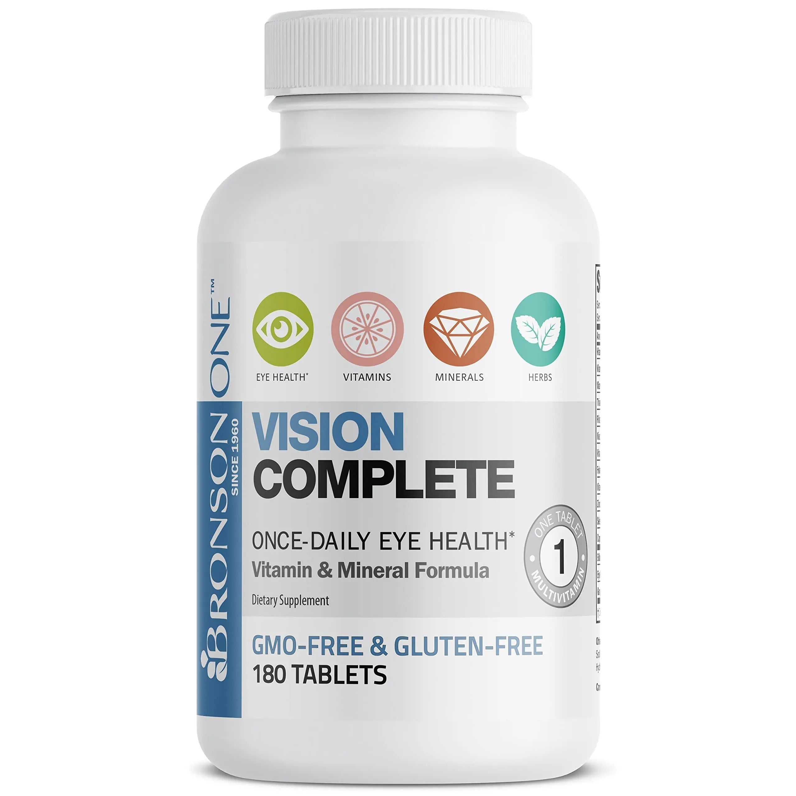 Bronson ONE Daily Vision Complete Eye Health Support Multivitamin Multimineral Supplement Formula, 180 Tablets BronsonAu supplements