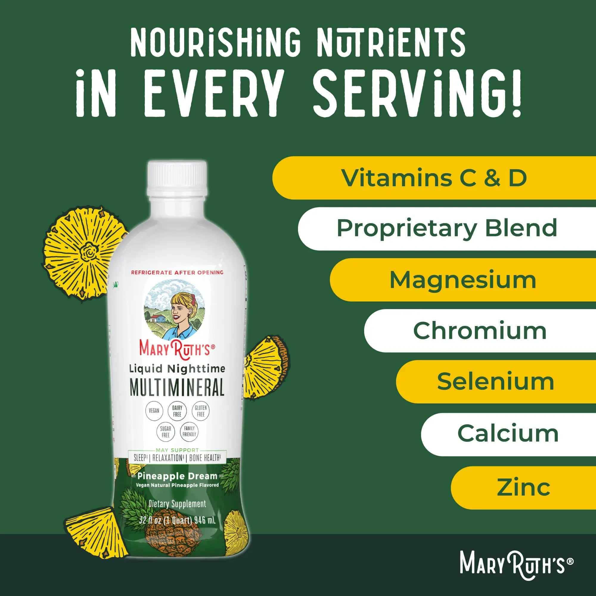 MaryRuth's Multivitamin Gummies for Women (Strawberry) & Liquid Nighttime Multimineral (Pineapple) | Clean Label Project Verified MARYRUTH'SAu supplements