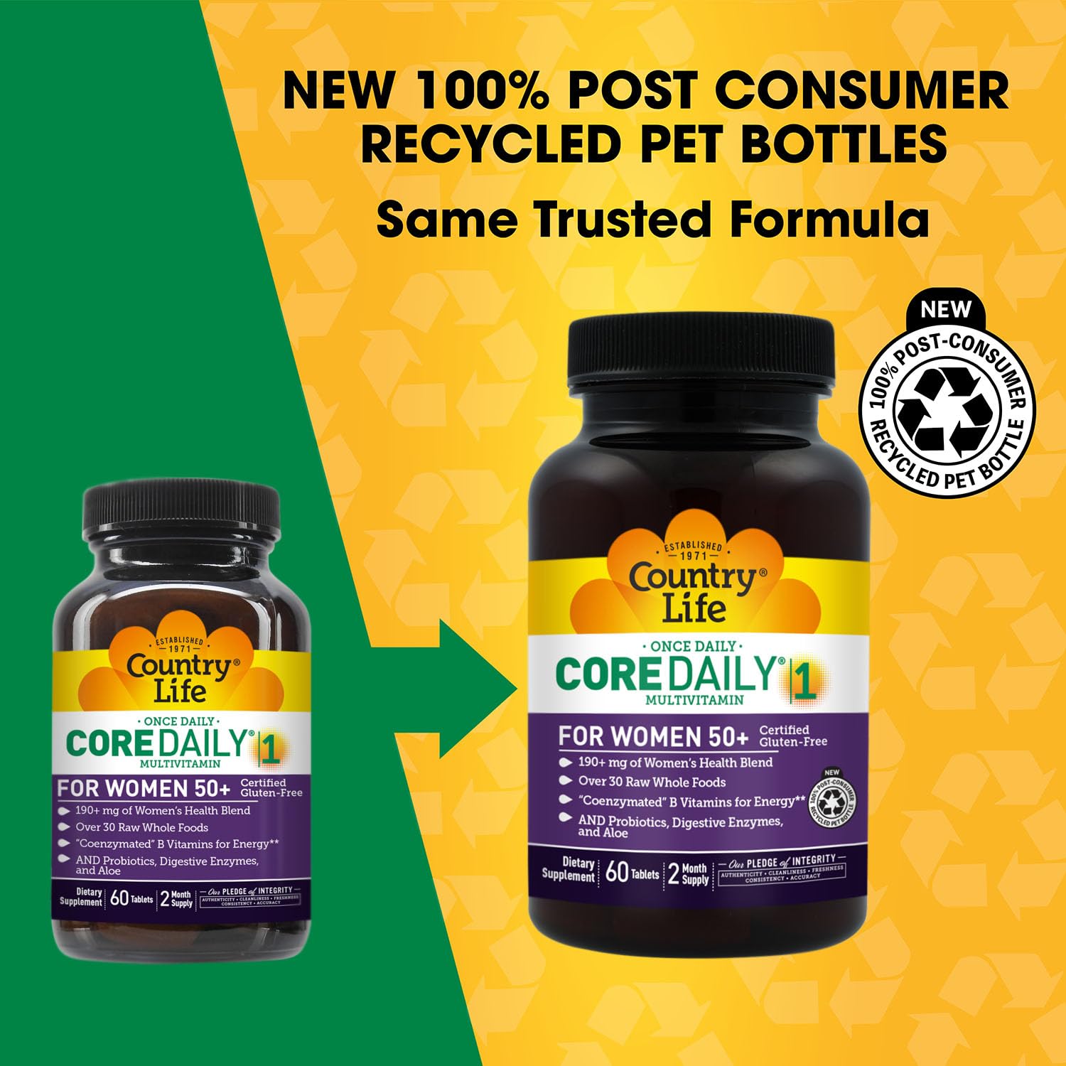 Country Life CORE Daily-1 for Women 50+ Multivitamin - Formulated for Women Over 50, Complete Daily Nutrition with Women's Health Blend, Coenzymated B Vitamins, Probiotics, and Digestive Enzymes Country LifeAu supplements