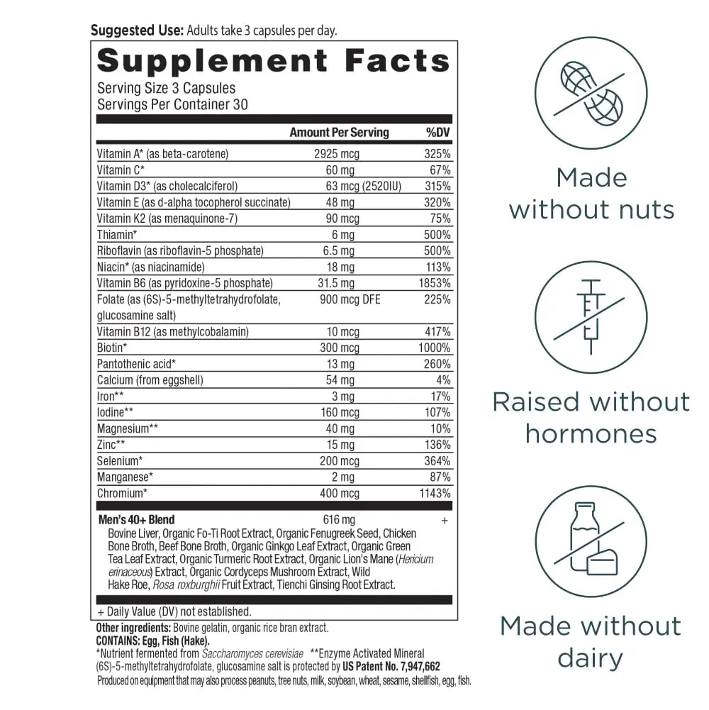 Ancient Nutrition, Multivitamin Mens 40 Plus 3 Day, 90 Count Ancient NutritionAu supplements